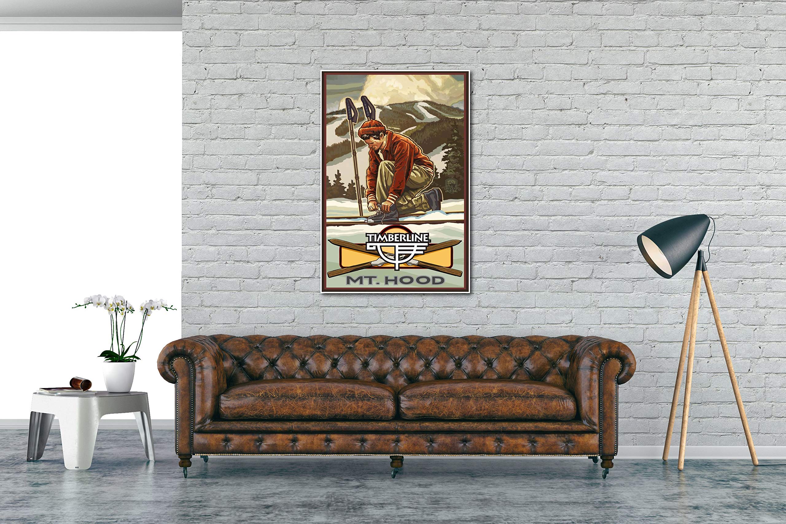 Timberline Oregon Classic Binding Skier Giclee Art Print Poster - 30