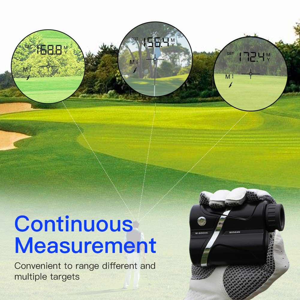 Premium Golf Rangefinder with Slope, Angle & Height Measurement - 650/1500 Yards Laser Range Finder with Flag Lock, Vibration & 7X Magnification - Rechargeable for Golf, Archery & Hunting - Perfect for Course Play, Tournament Practice & Outdoor Sports