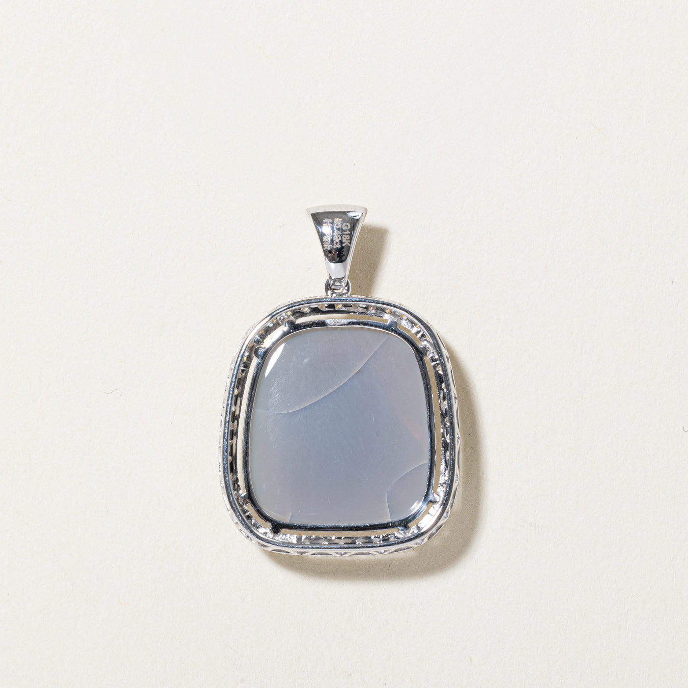Exquisite 9.75ct Opal & 0.49ct Diamond Pendant Necklace - Elegant Jewelry for Women, Perfect Gift for Anniversary, Birthday & Special Occasions