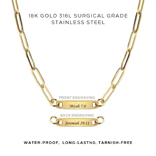 Personalized Engraved Paperclip Necklace - Custom Name Jewelry Gift for Women - Perfect for Birthdays, Anniversaries & Special Occasions