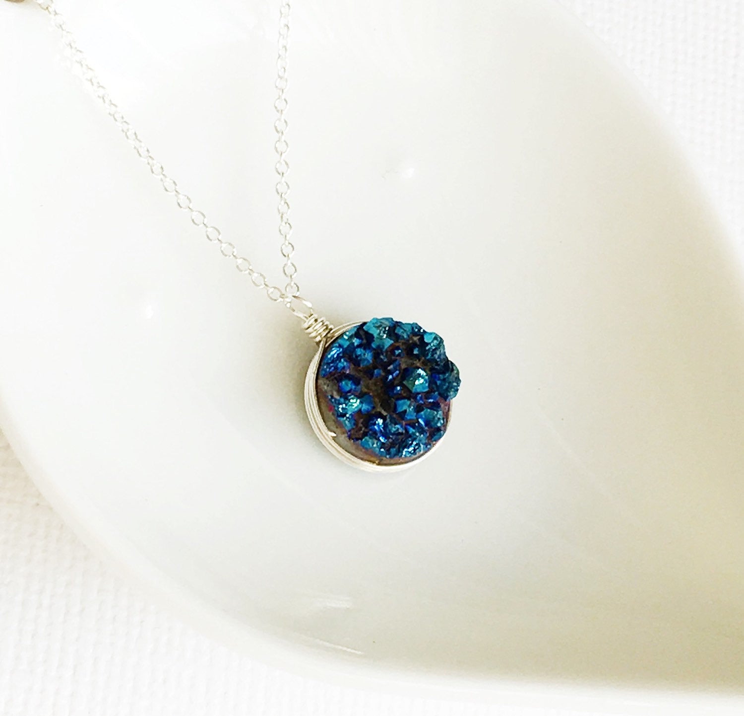 Grace Sapphire Blue Necklace (N123) - Elegant Jewelry for Women, Perfect for Weddings, Parties & Special Occasions