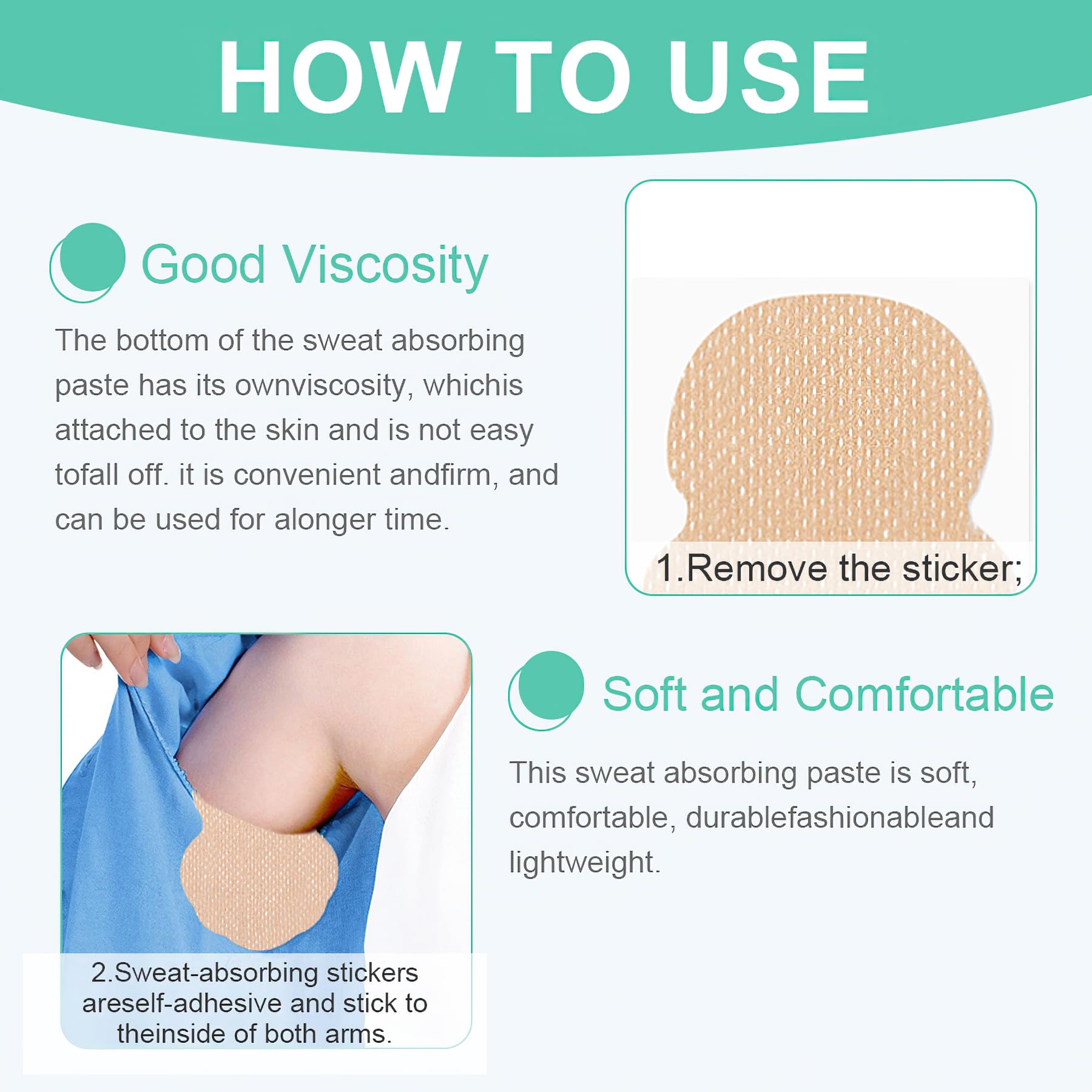 20 Pcs Invisible Self-Adhesive Underarm Sweat Pads for Men & Women - Disposable, Odor Control & Sweat-Absorbing Armpit Stickers (9.5x12.5cm/3.74x4.92inch) - Perfect for Workouts, Business Attire & Daily Comfort