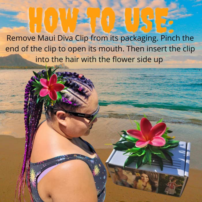 Artificial Plumeria Flower Hair Clip for Women - Large Tropical Hair Accessories for Beach, Luau, Bridal & Boho Styles - Hawaiian Floral Hair Clips by Aviella Aloha - Perfect for Weddings, Vacations & Summer Parties