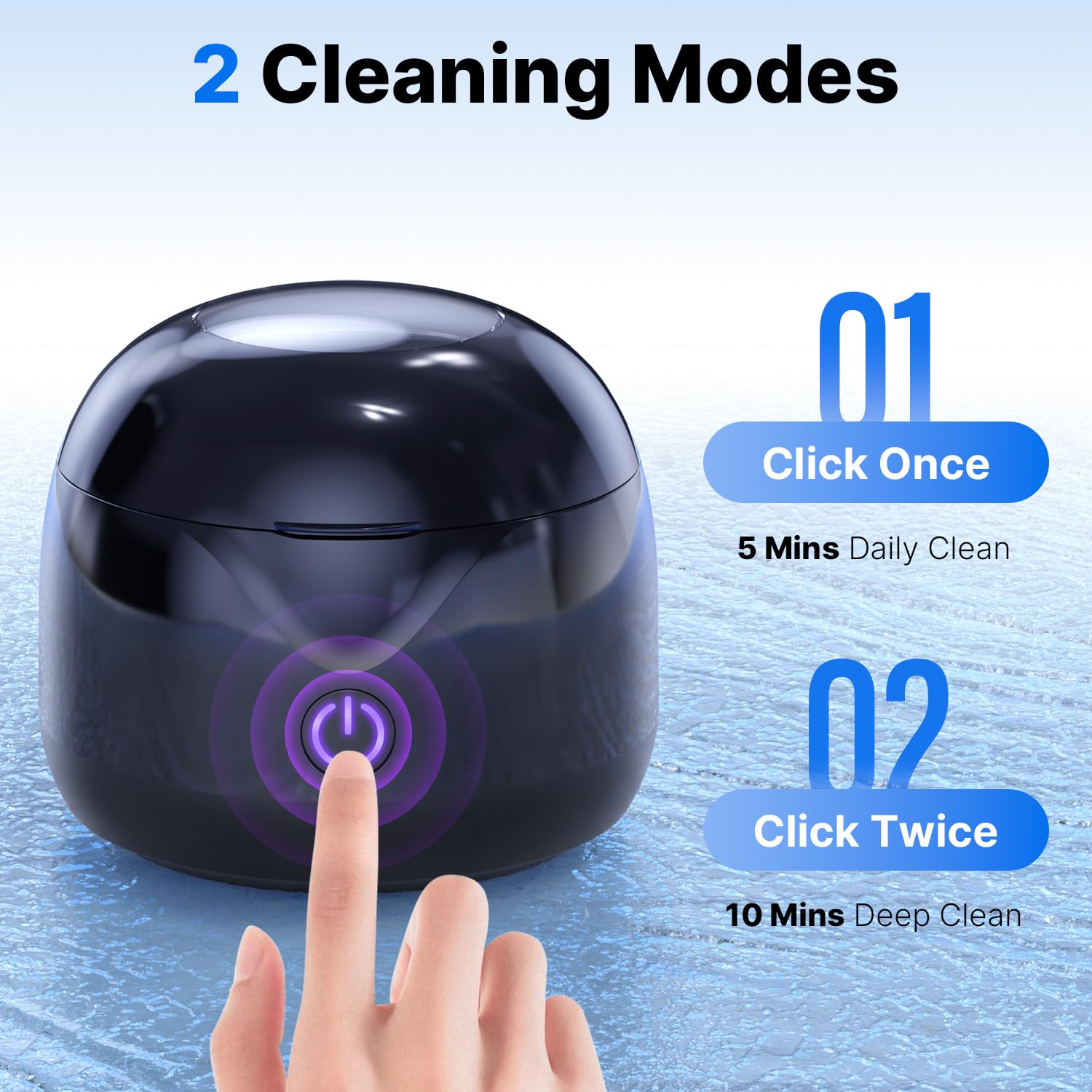 Ultrasonic Retainer Cleaner with UV Sanitizer - Professional Dental Cleaning Pod for Dentures, Night Guards, Aligners, Braces & Toothbrush Heads | Jewelry Sterilizer (Black) | Perfect for Daily Oral Care & Jewelry Maintenance