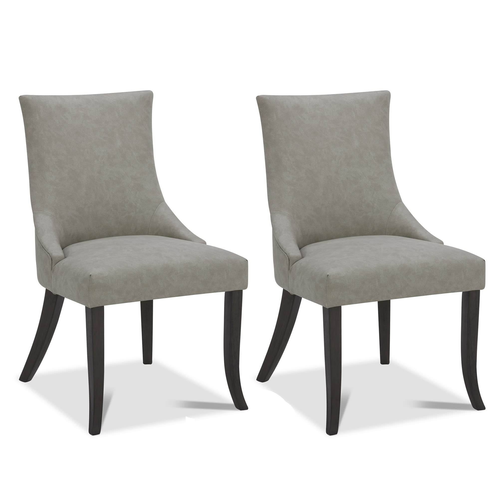 CHITA Farmhouse High Back Dining Chairs Set of 2 - Modern Upholstered Kitchen Chairs with Padded Seat - Stone Grey Dining Room Chairs for Farmhouse, Kitchen, and Breakfast Nook