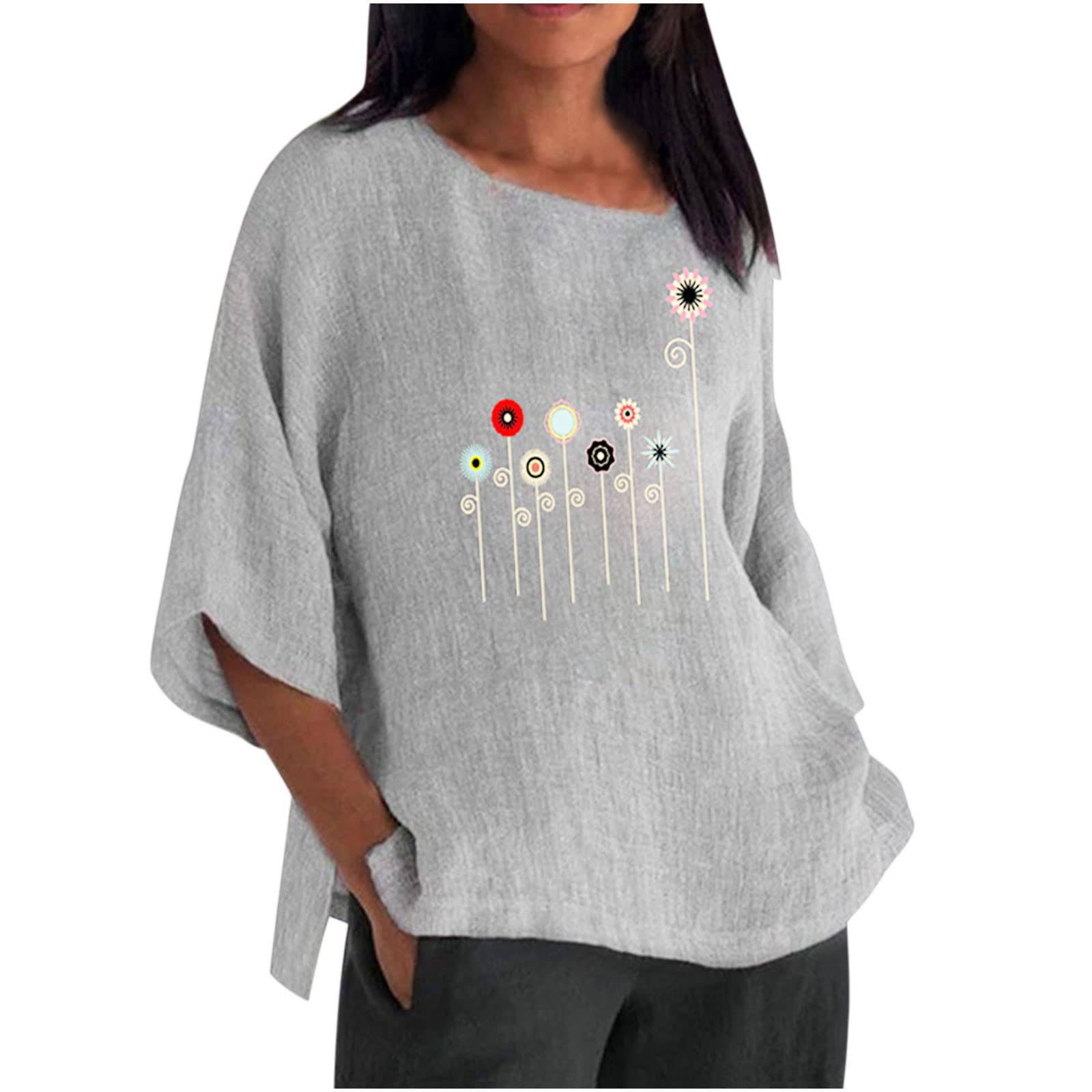 Women's Casual T-Shirts - Summer Cute Printed Tee, Loose Fit Plus Size Short Sleeve Blouse, Sexy & Comfortable Tunic Top for Everyday Wear, Beach Outings and Date Nights