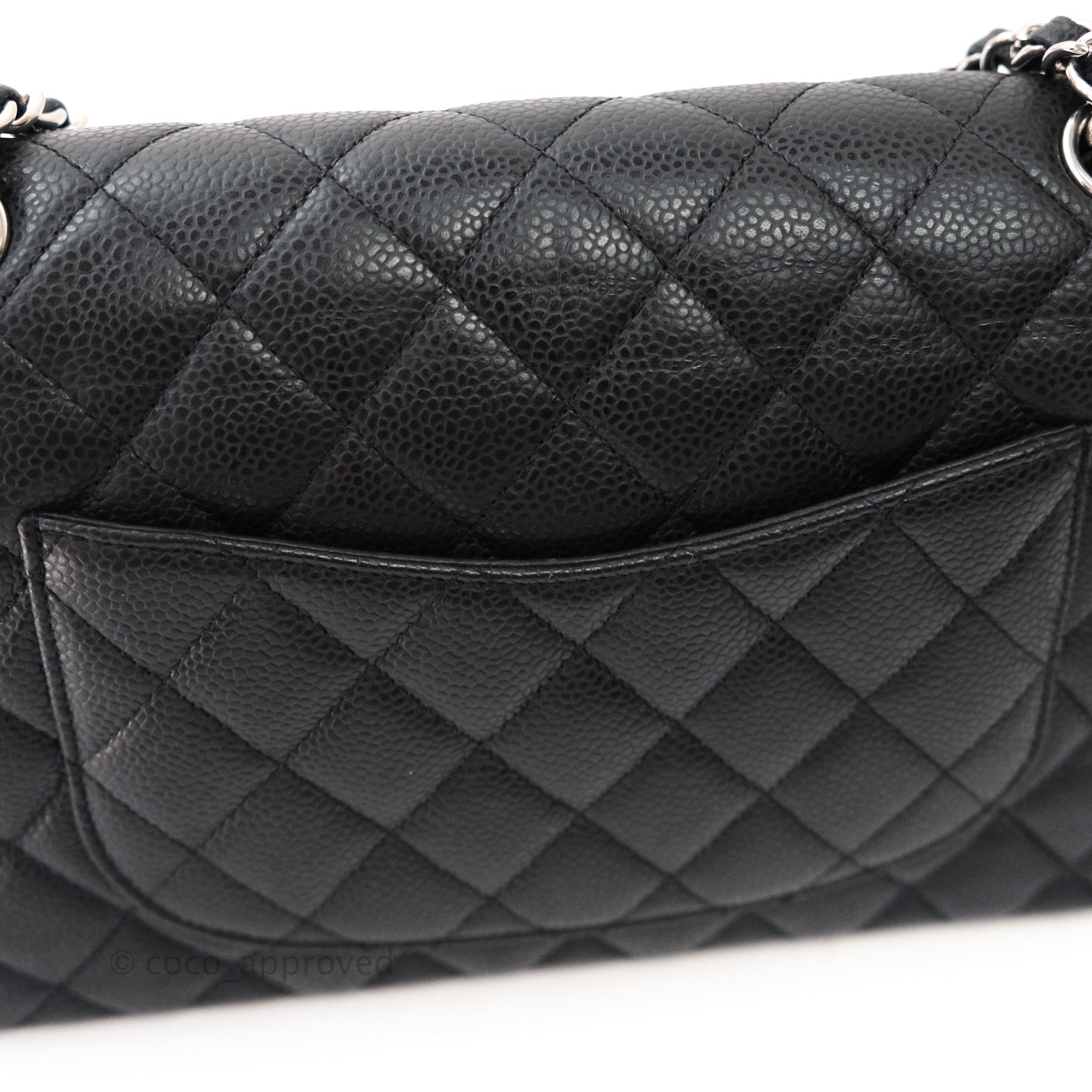 Chanel Classic M/L Medium Double Flap Bag Black Caviar Leather with Silver Hardware - Luxury Handbag for Women, Perfect for Work, Evening Events & Special Occasions
