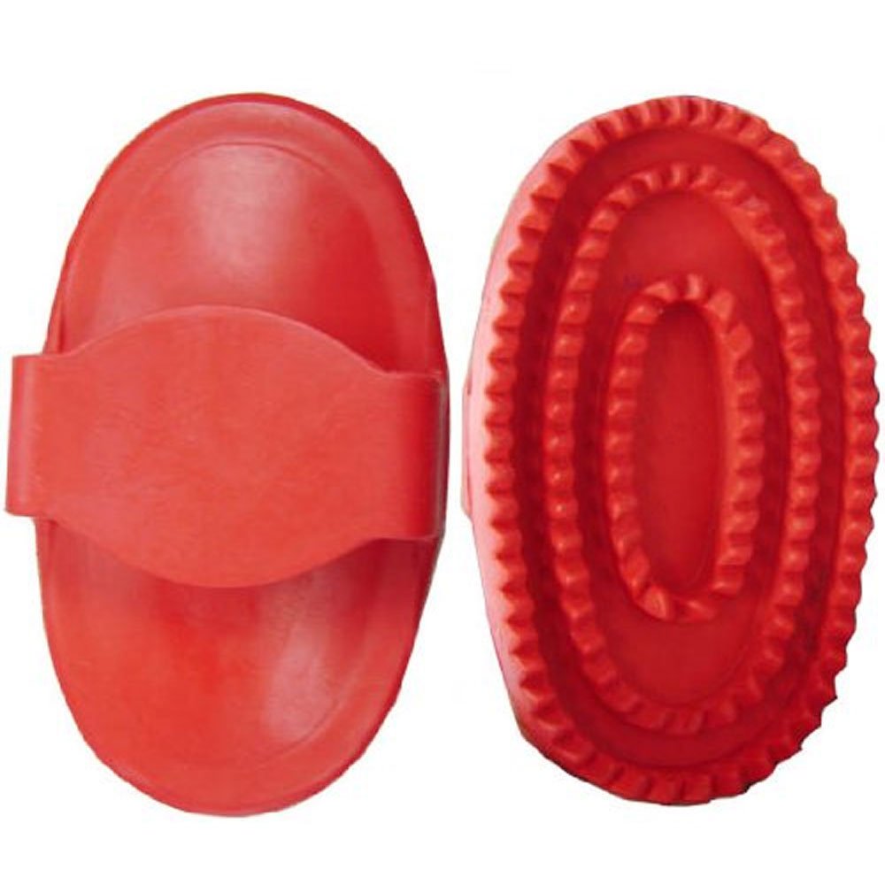 Premium Large Red Rubber Curry Comb for Horses - Grooming & Shedding Tool for Equine Care, Dog Brushing, and Livestock Maintenance | Durable & Comfortable Grip for Stable, Ranch, and Farm Use