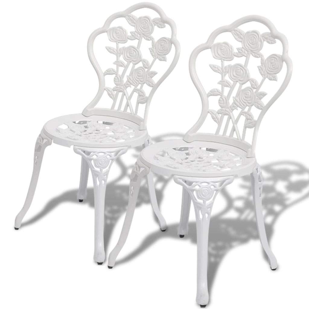 3-Piece Cast Aluminum Bistro Set - Antique Design Outdoor Patio Table with 2 Chairs - Weather-Resistant Garden, Balcony & Backyard Dining Furniture for Relaxing & Entertaining