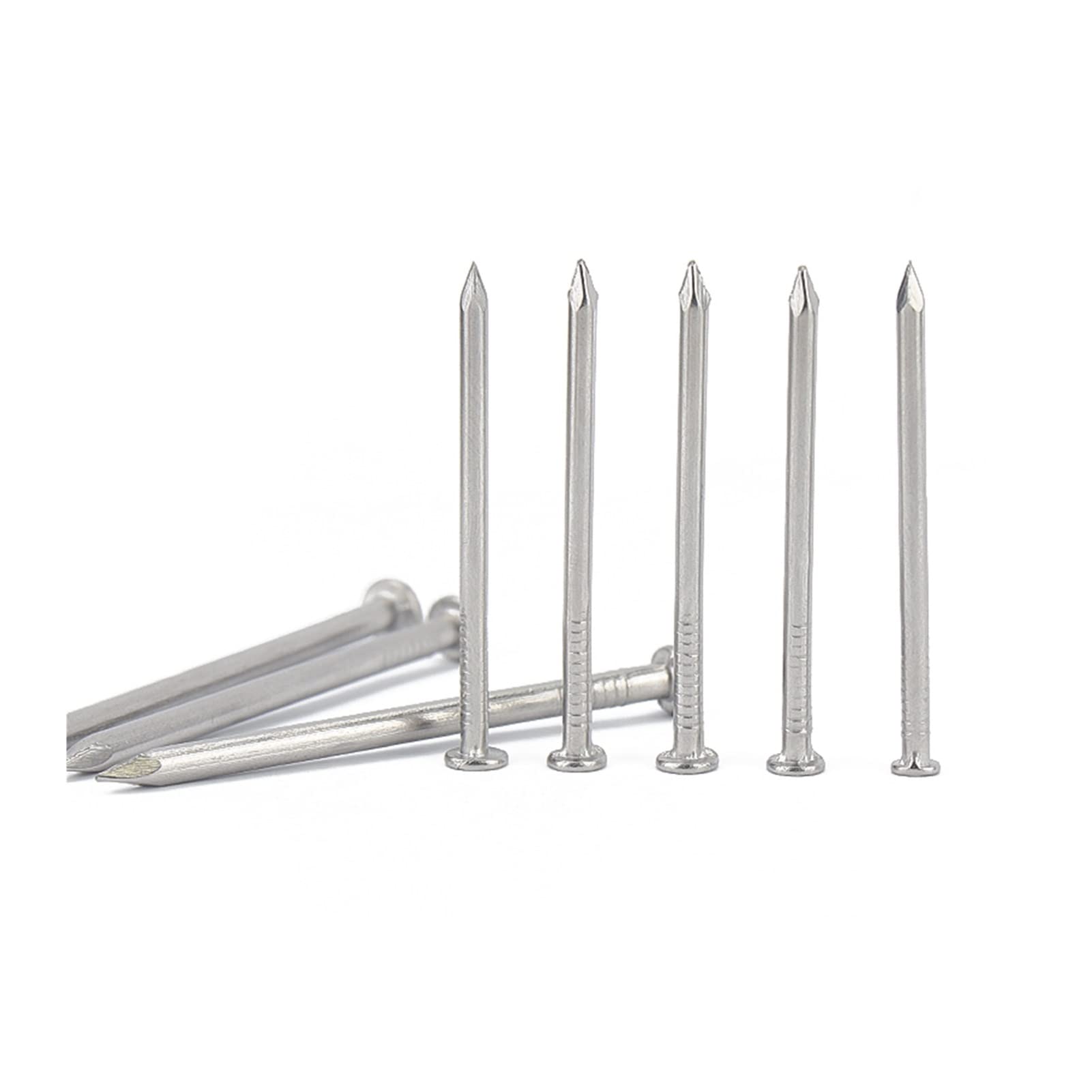 304 Stainless Steel Cement Nails - Flat Head Concrete Nails for Woodworking, Wooden Boxes & Furniture (100PCS, 0.5 Inch) - Perfect for DIY Projects, Home Repairs, and Construction Work