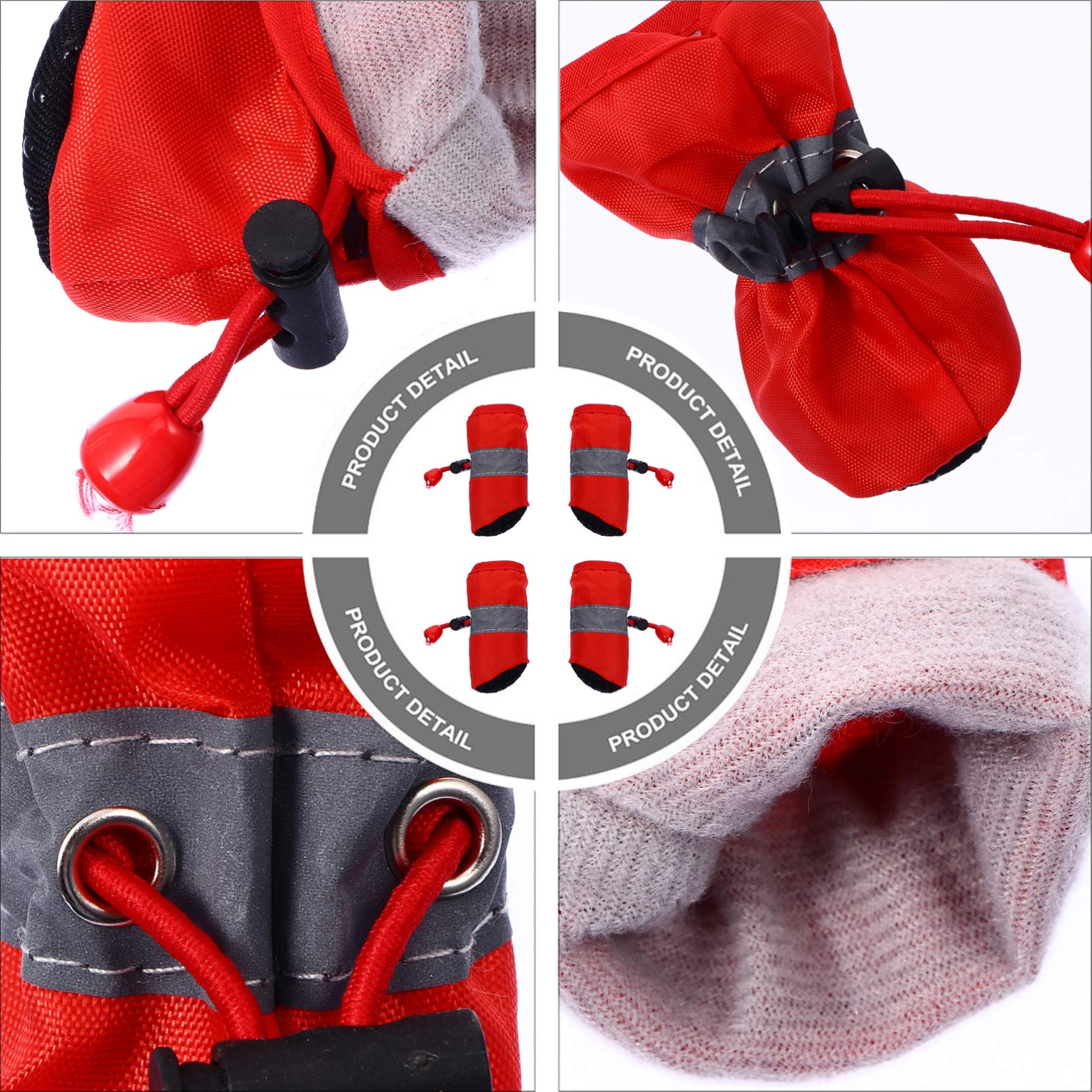 Balacoo 4PCS Christmas Pet Shoes - Waterproof Dog Boots for Outdoor Walking, All-Weather Puppy Paw Protectors, Non-Slip Dog Socks for Small Dogs & Cats - Perfect for Rain, Snow & Holiday Festivities