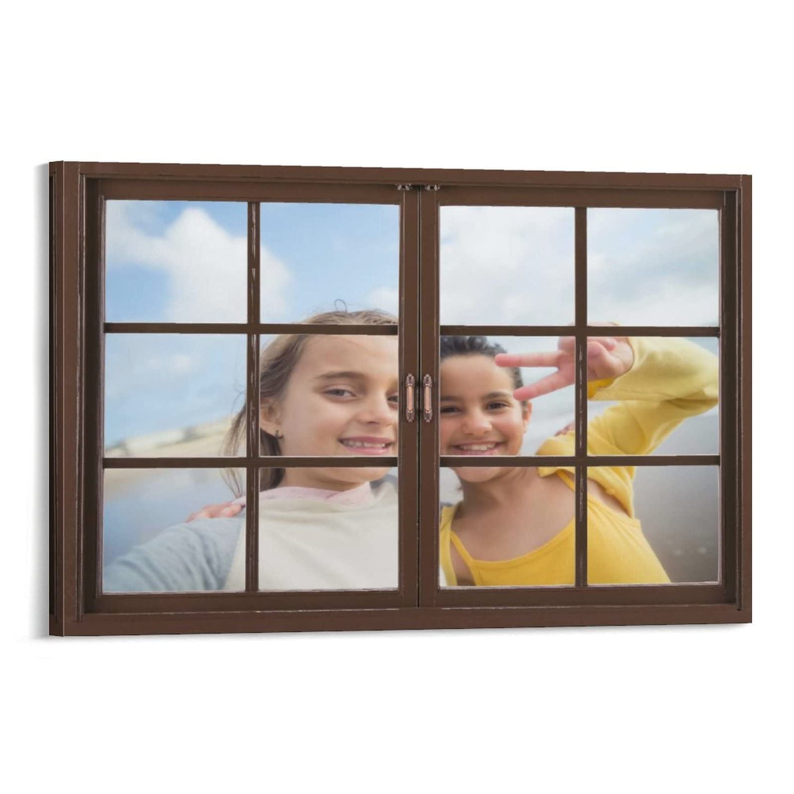 Custom Canvas Wall Art Window View - Personalized Virtual Window Frame Style Painting - 08x12 Inch Ready to Hang Home Decor for Living Room, Bedroom, Kitchen & Office - Perfect for Creating a Cozy Atmosphere & Enhancing Wall Aesthetics