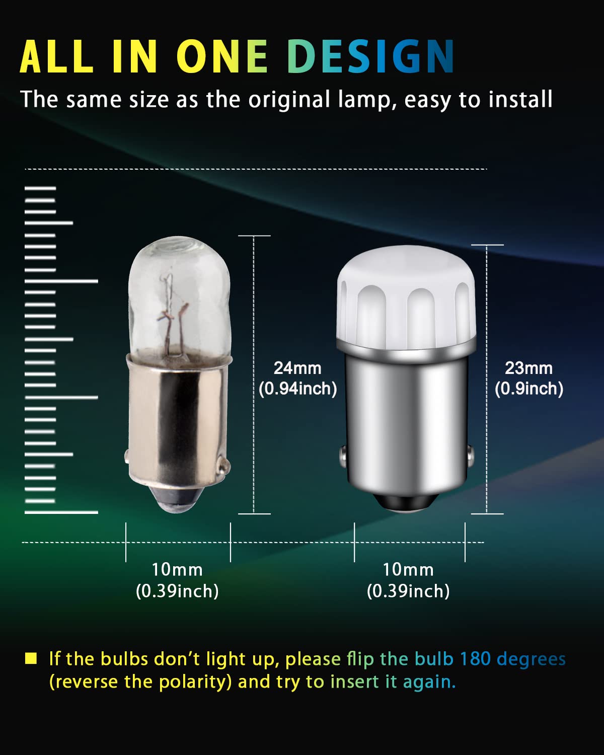 BA9S LED Car Bulbs - 10 Pack Green BA9 53 37 1895 1891 LED Lights for Car Interior, Instrument Panel, License Plate & Glove Box - Replacement for 47830 64111 - Perfect for Night Driving & Vehicle Customization