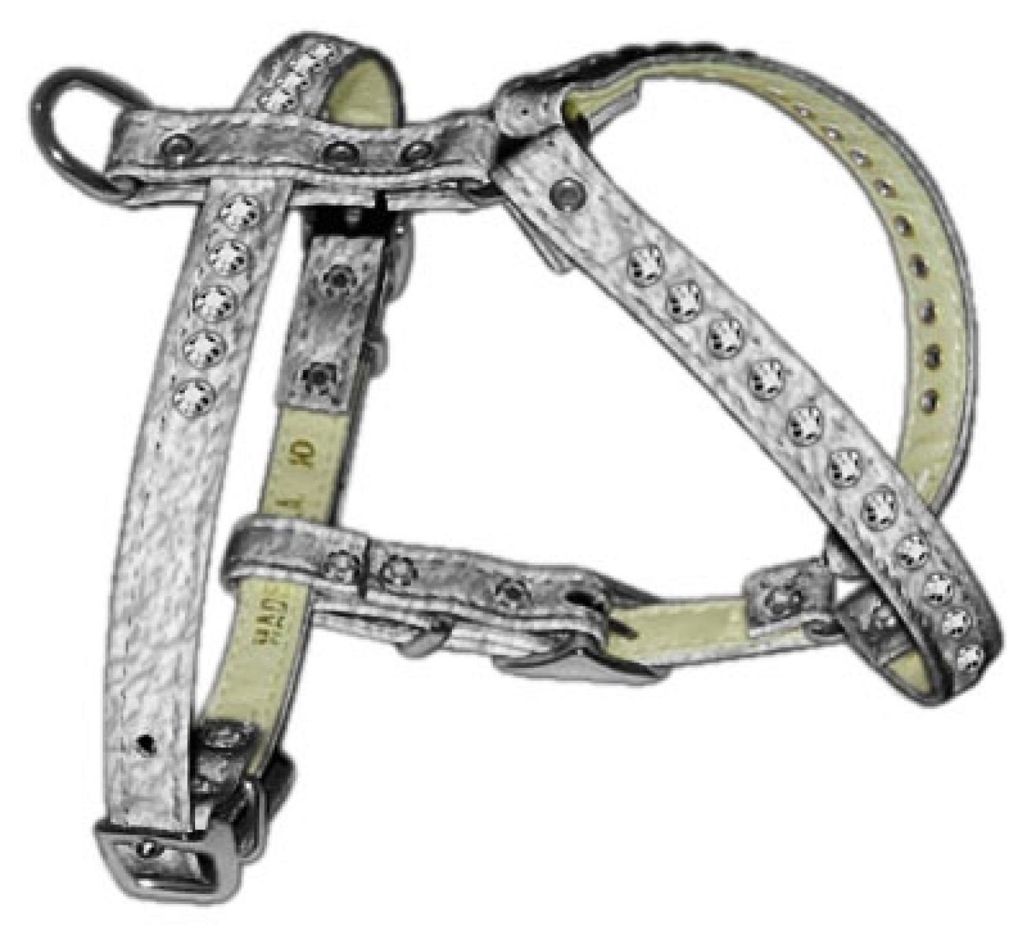 Sparkling Jeweled Dog Harness for Small Dogs & Puppies - Silver with Clear Crystals | Comfortable & Stylish Pet Accessory for Walks, Training & Special Occasions