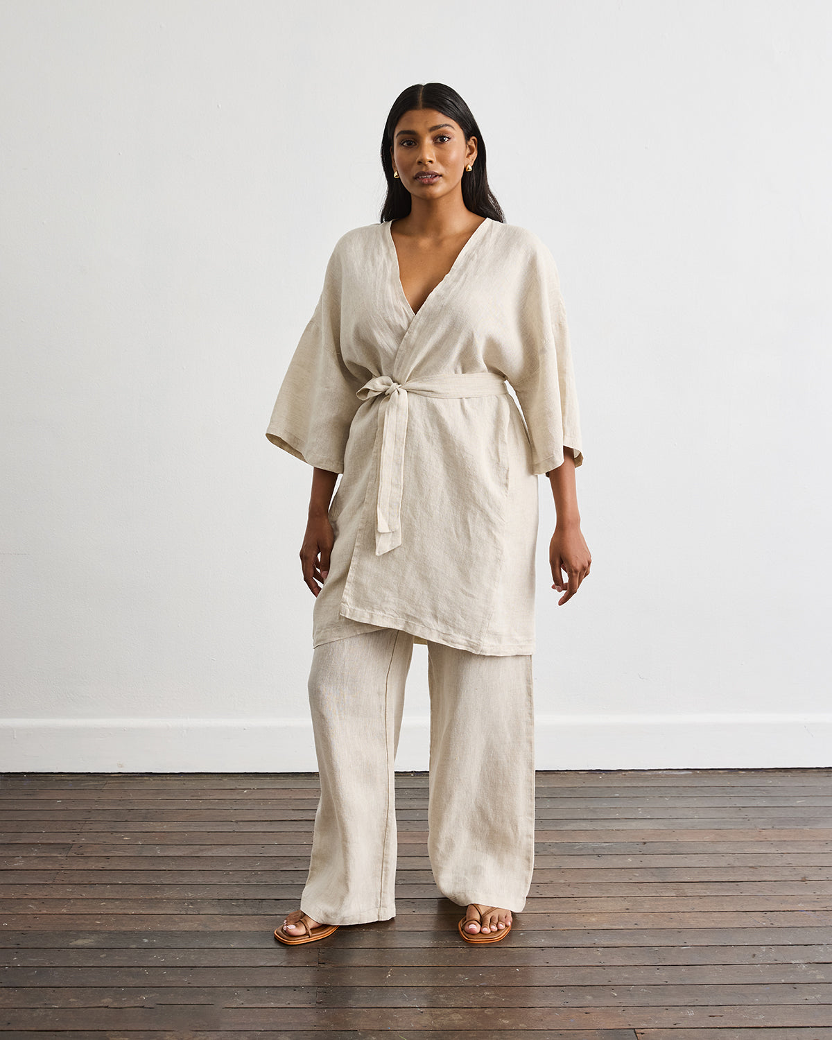 Soft Oatmeal Robe Set for Women - Cozy Loungewear for Spa, Bath, and Relaxation at Home