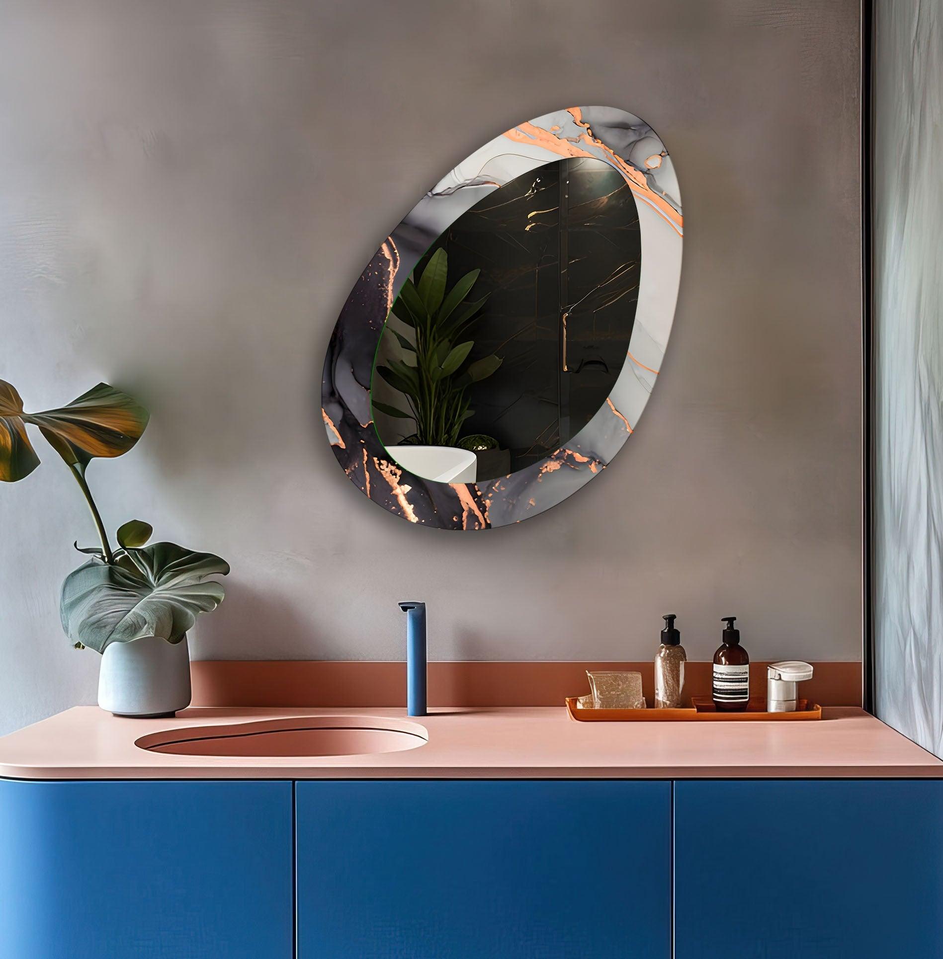 Elegant Black and Gold Full-Length Wall Mirror - Modern Home Decor for Bedroom, Living Room, or Entryway