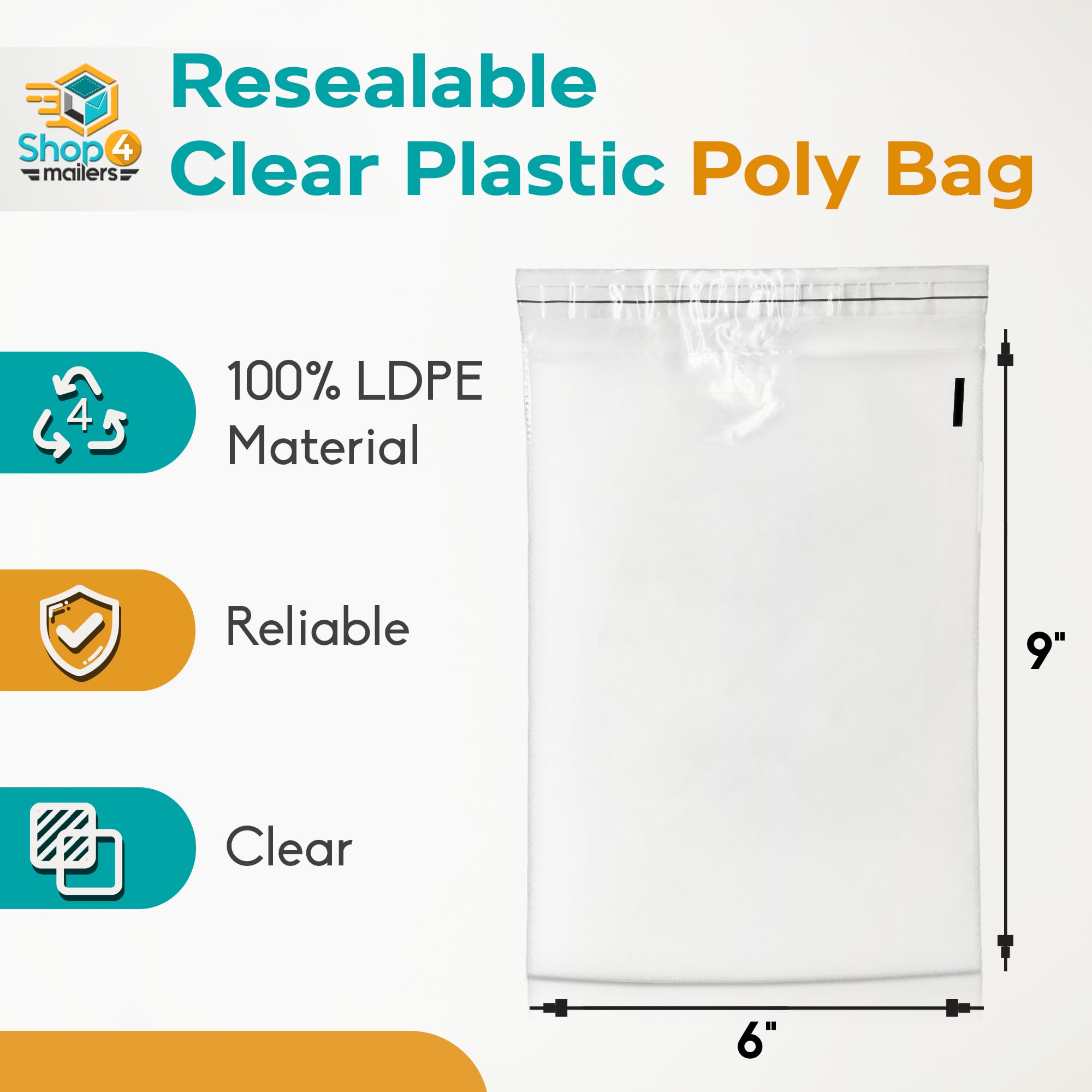 6 x 9 Inch Clear Plastic Poly Bags 1.5 Mil Self Seal Packaging - 4000 Pack | Resealable Poly Envelopes for Apparel, Jewelry, Documents, Photos, Gifts & Storage | Perfect for Ecommerce Shipping, Retail Packaging & Home Organization