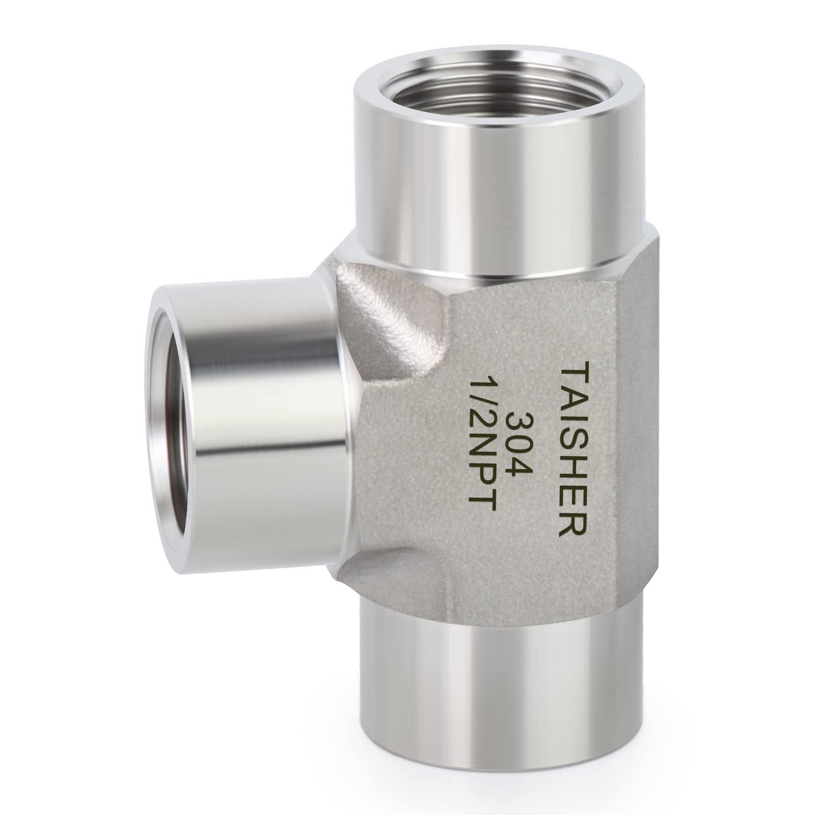 304 Stainless Steel Tee Pipe Fitting 1/2