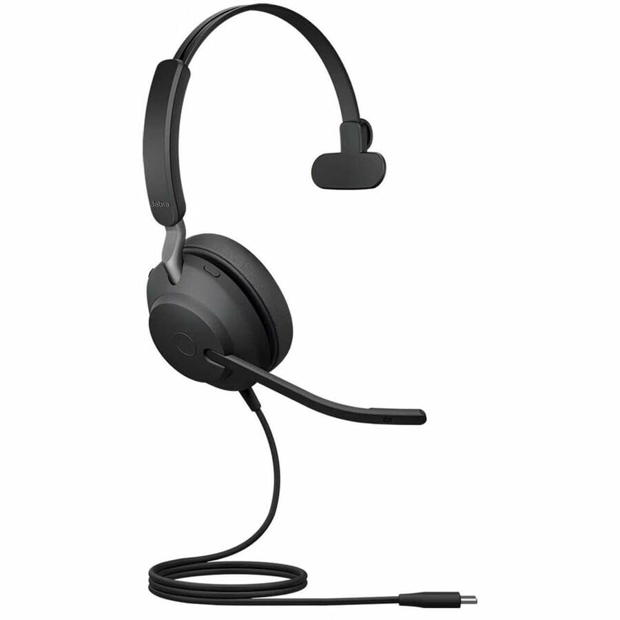 Jabra Evolve2 40 SE Wired Mono Noise-Cancelling Headset with 3-Mic Call Technology & USB-A Cable - Compatible with Zoom, Google Meet, Microsoft Teams & All UC Platforms - Black - Perfect for Remote Work, Online Meetings & Call Centers