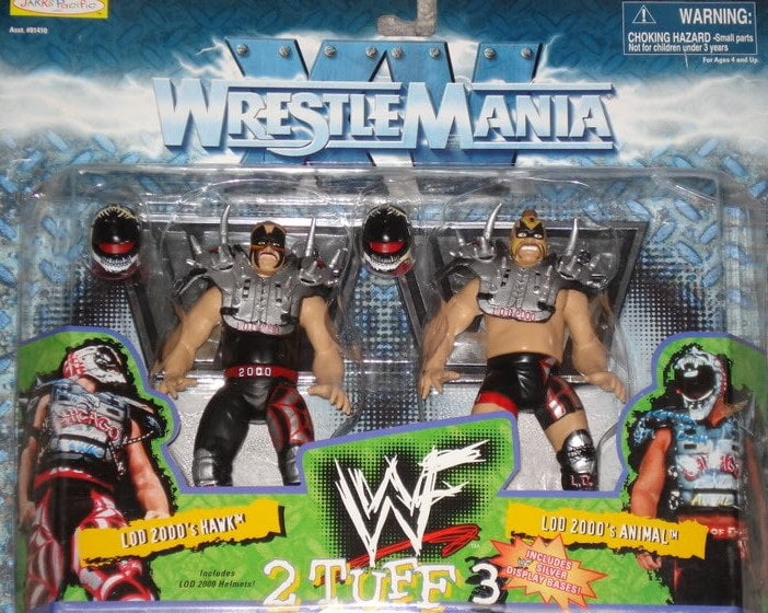 1999 WWF Jakks Pacific 2 Tuff 3 LOD 2000 Wrestling Action Figures - Hawk & Animal Collectible Toy for Wrestling Fans | Perfect for Display, Play & Nostalgic Collections