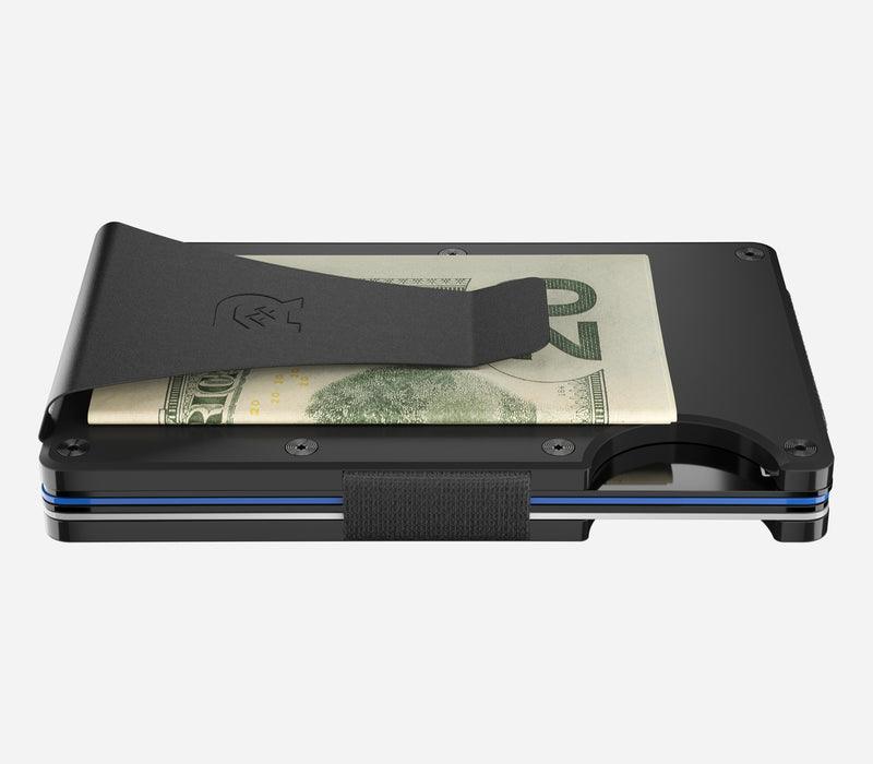 Slim Matte Black Titanium Minimalist Wallet with Money Clip - RFID Blocking, Ultra Thin & Lightweight for Men - Perfect for Travel, Business & Everyday Carry