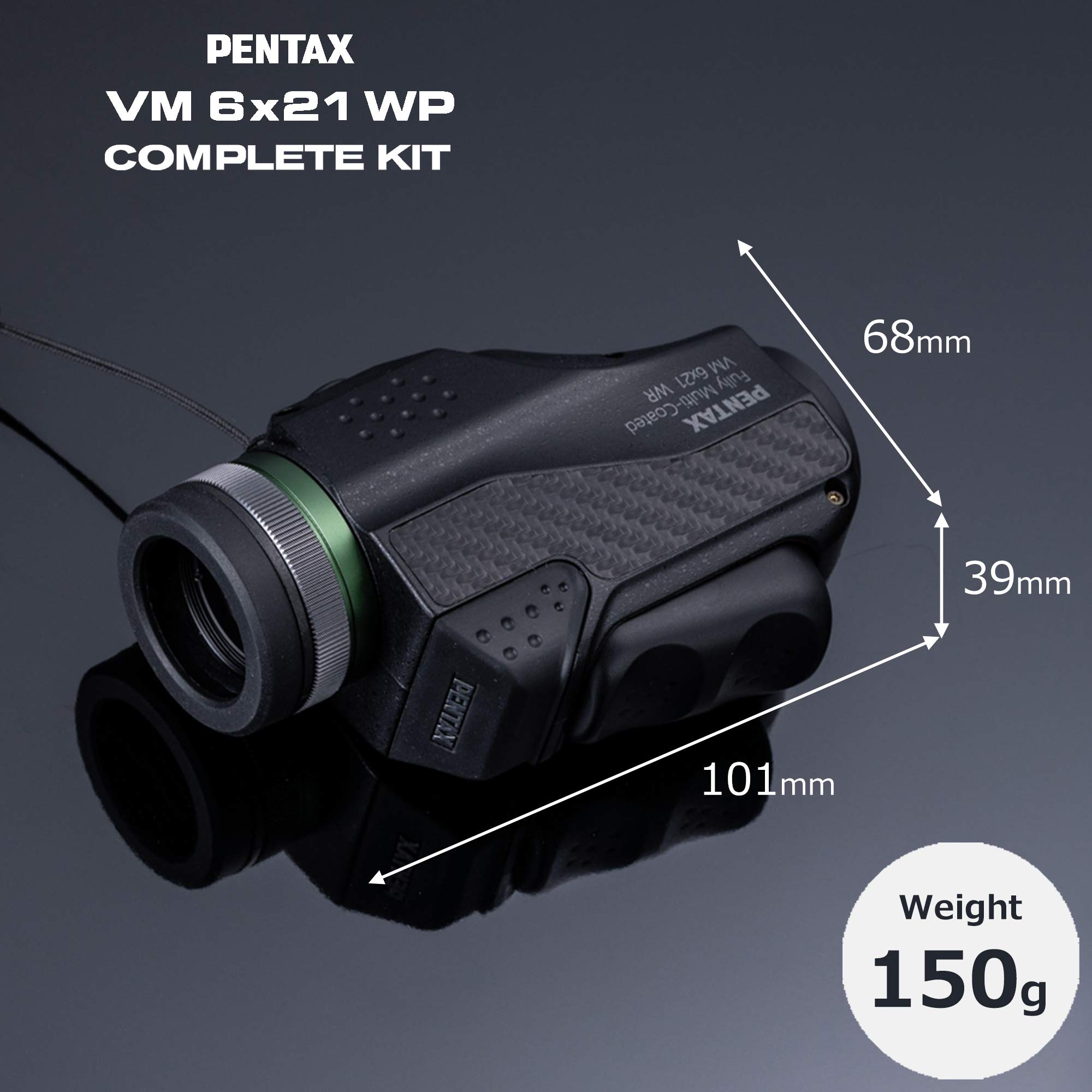 PENTAX VM 6x21 WP Monocular Telescope with Smartphone Adapter & Macro Stand - 6X Magnification, Waterproof, Bright & Clear Optics for Bird Watching, Hiking, Hunting, and Outdoor Adventures
