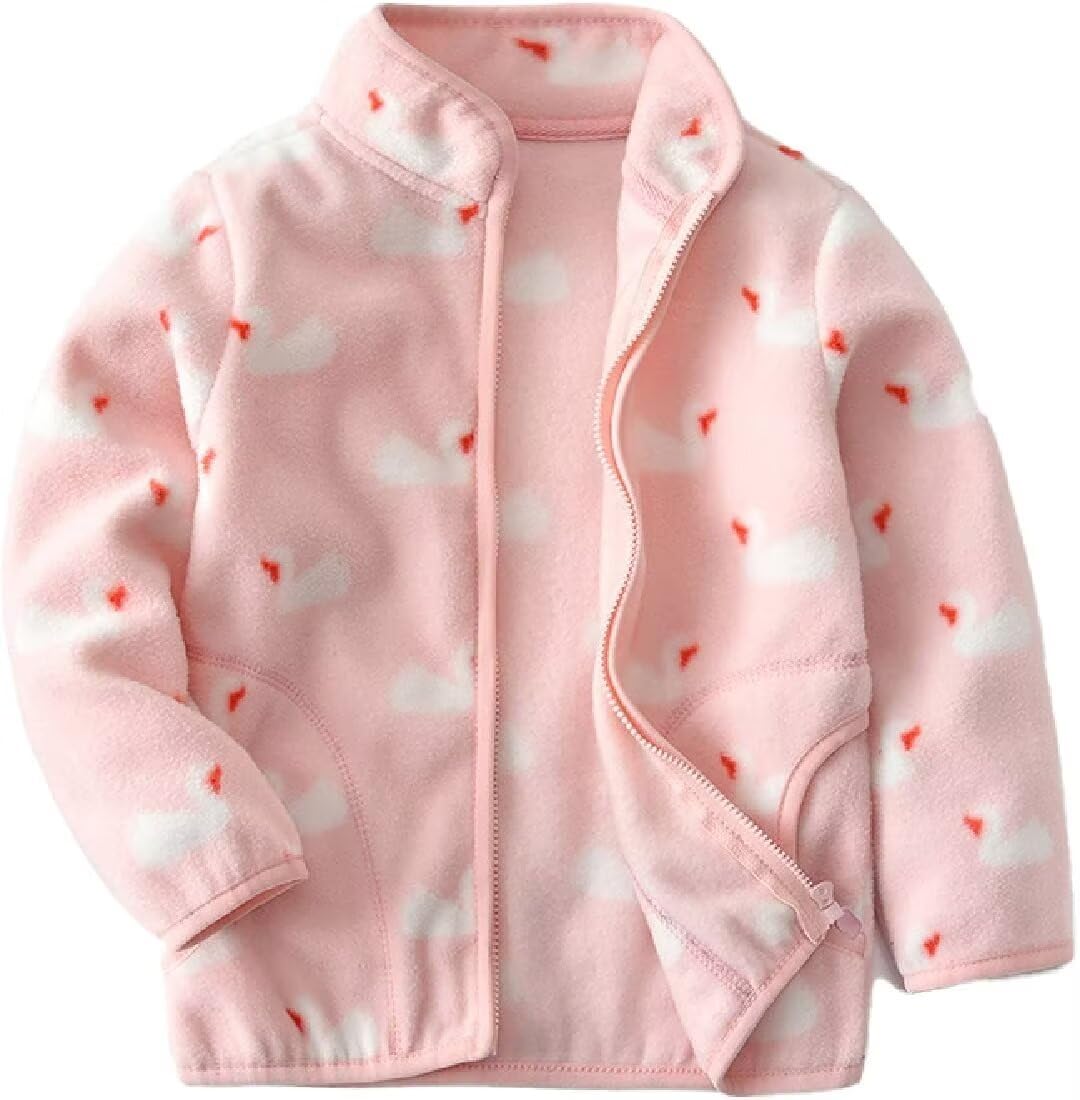 Cromoncent Boys Girls Full-Zip Polar Fleece Jackets - Warm Winter Outerwear for School & Outdoor Activities