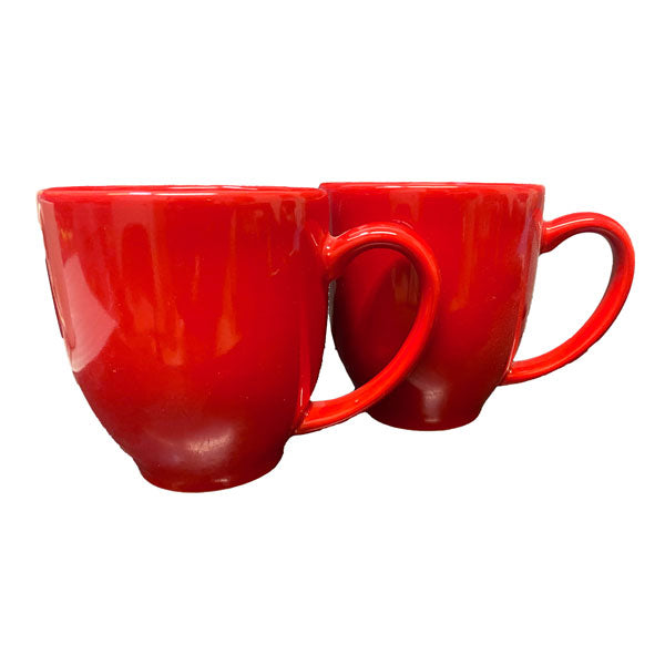 Valentine Grande Bistro Mug Set of 2 - Romantic Red Coffee Cups for Couples - Perfect for Valentine's Day Gifts, Anniversary Presents & Cozy Morning Coffee Dates