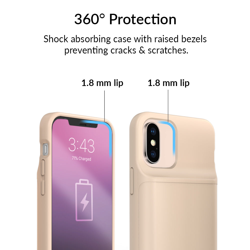 Nude iPhone Charging Case - Slim Protective Cover with Built-in Battery for iPhone [Model] | Portable Charger for Travel, Work & Daily Use