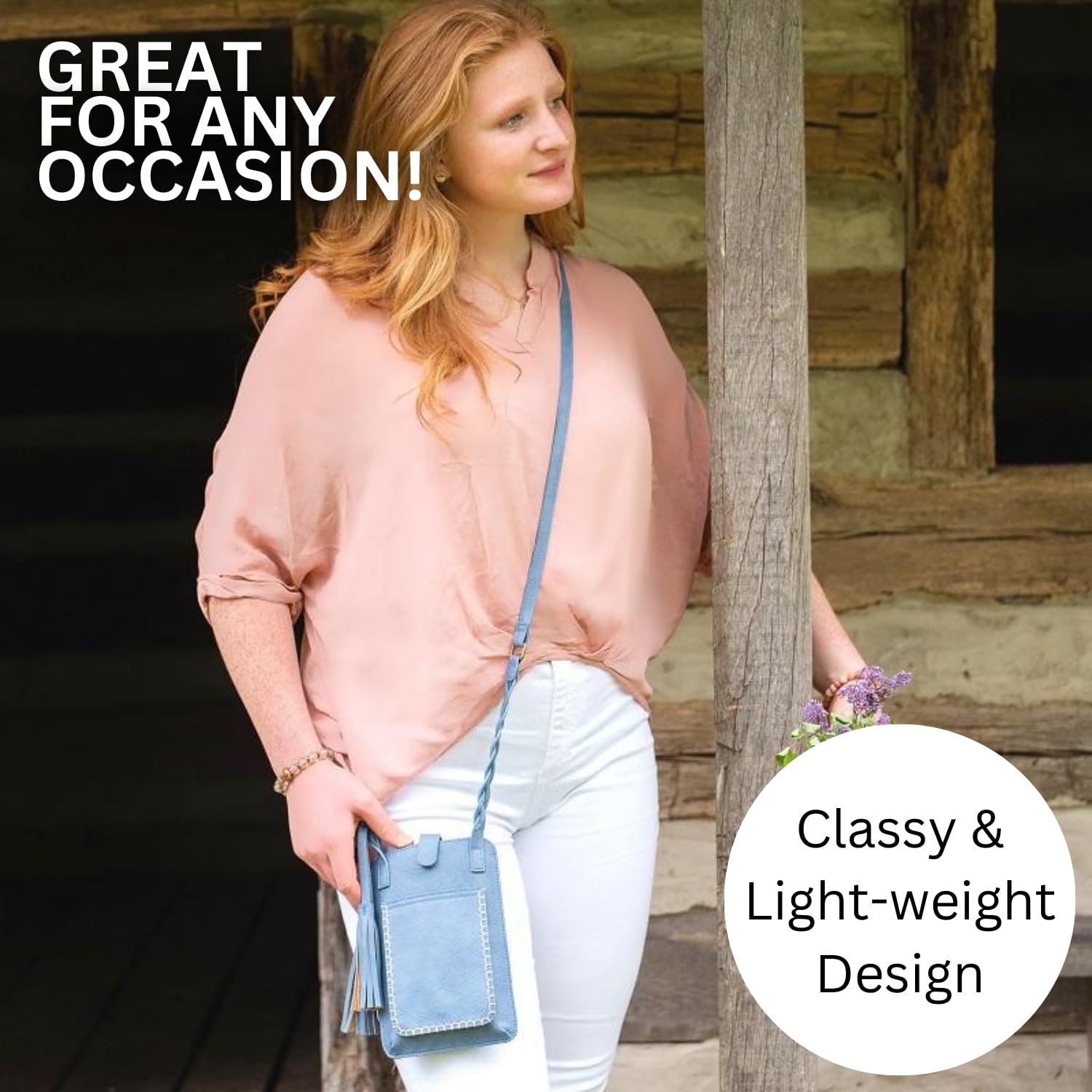 Save the Girls Free Spirit Touchscreen Crossbody Purse - Lightweight Smartphone Wallet with 4 Credit Card Slots for Women (Bella Blue) | Perfect for Shopping, Travel & Everyday Use