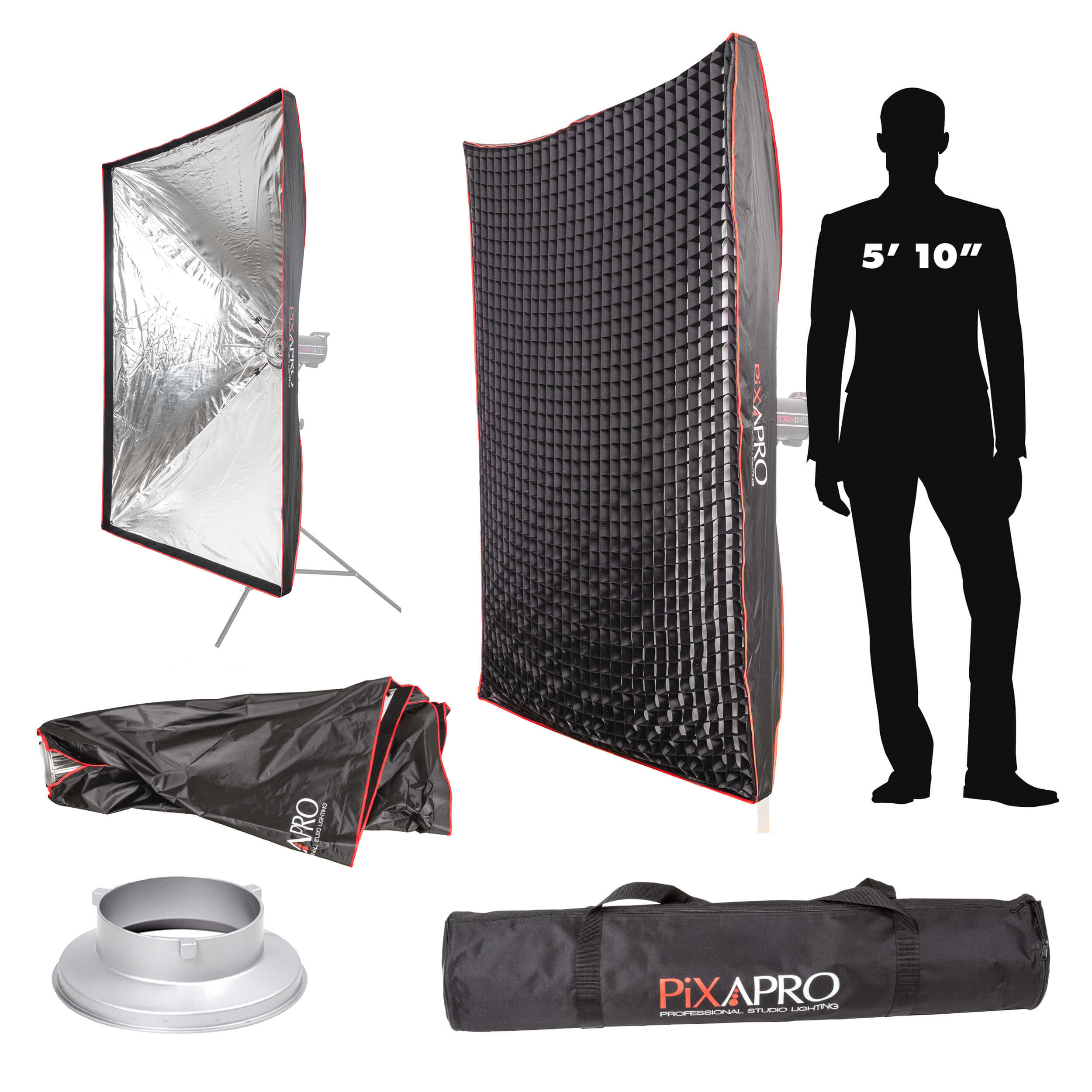 120x180cm Large Rectangular Quick Set Up Softbox with 4cm Grid - Professional Photography Lighting for Studio, Portrait, and Product Shoots
