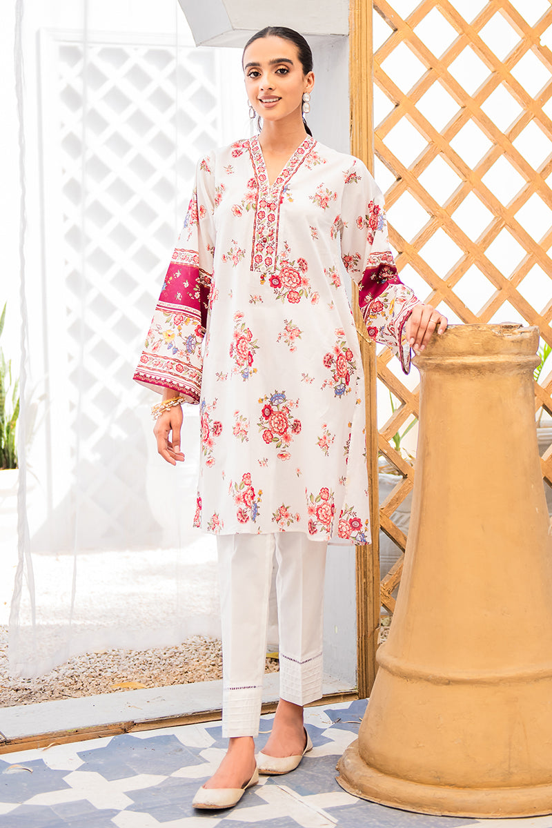 Stylish Ivory Blush Printed Shirt for Women | Trendy Floral Casual Top | Perfect for Office, Date Night & Summer Outfits