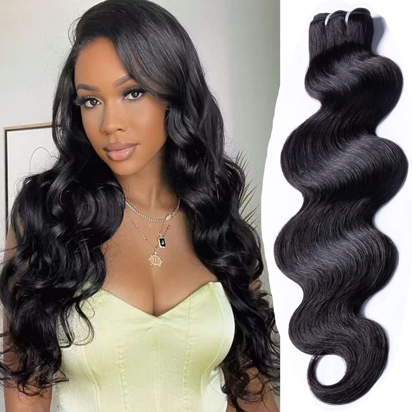 10 Inch 15A Body Wave Human Hair Bundles - 100% Unprocessed Indian Remy Raw Hair Extensions for Women | Perfect for Daily Styling, Special Occasions & Salon Looks