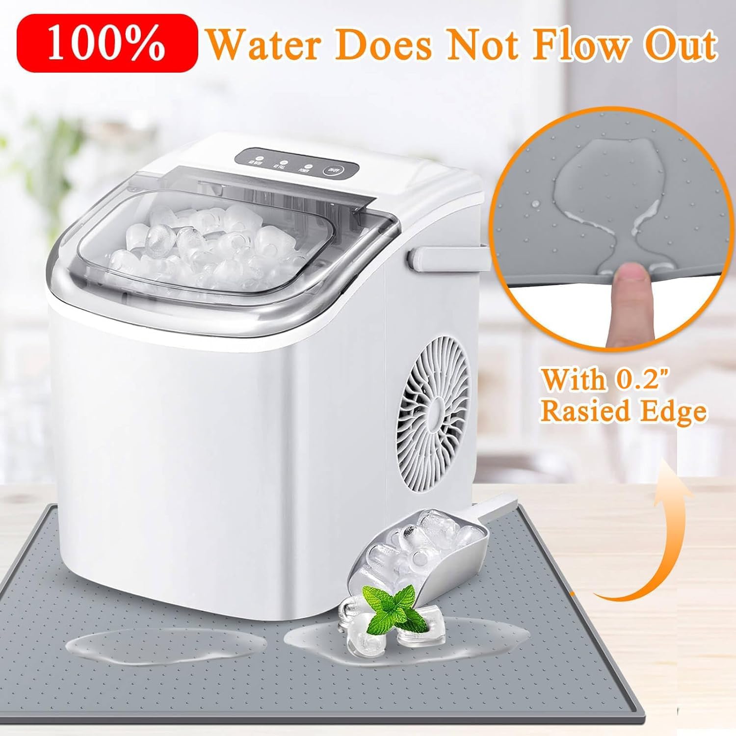 Premium Non-Slip Silicone Ice Maker Mat with Dots - 19