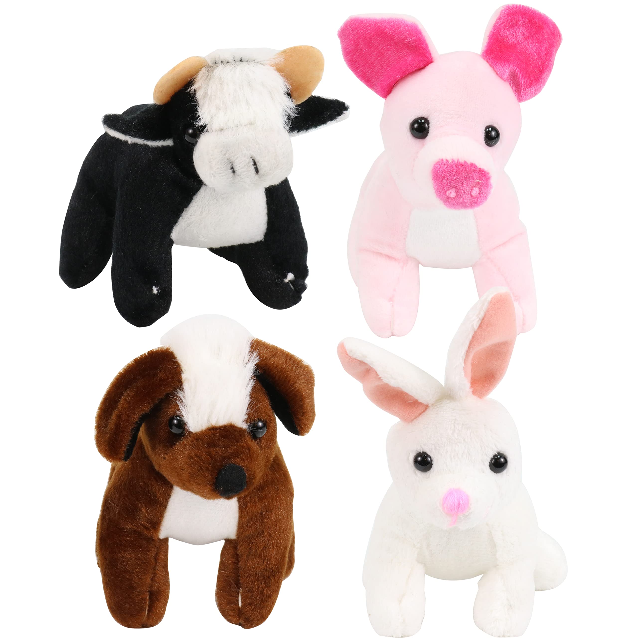 12-Piece Plush Furry Farm Animal Set - 5