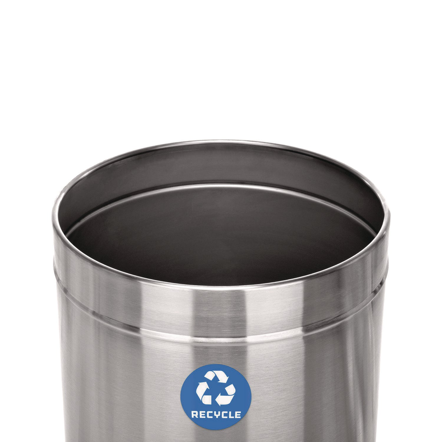 Alpine Industries 27 Gallon Stainless Steel Recycling Bin & Trash Can with Lid - Brushed Metal for Kitchen, Office, Garage & Outdoor Use