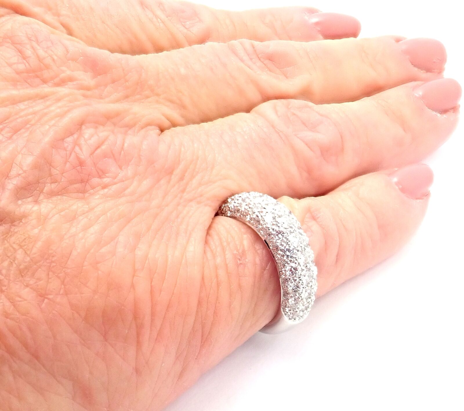 Authentic Cartier Etincelle De Cartier 18k White Gold Diamond Band Ring for Women - Luxury Wedding, Engagement & Anniversary Jewelry Gift