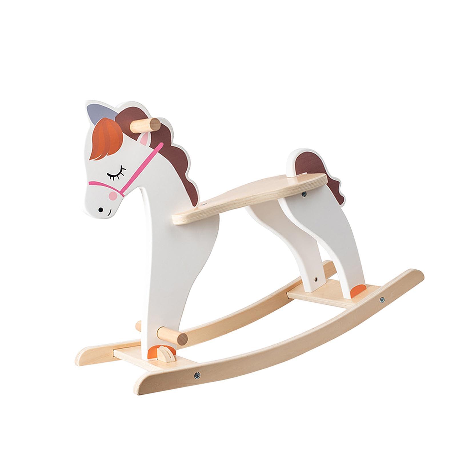 **GaotKeut Wooden Rocking Horse - Natural Baby Ride-On Toy for Indoor & Outdoor Play - Safe & Durable Rocker for Toddlers & Kids - Perfect for Playrooms, Nurseries, and Backyards**