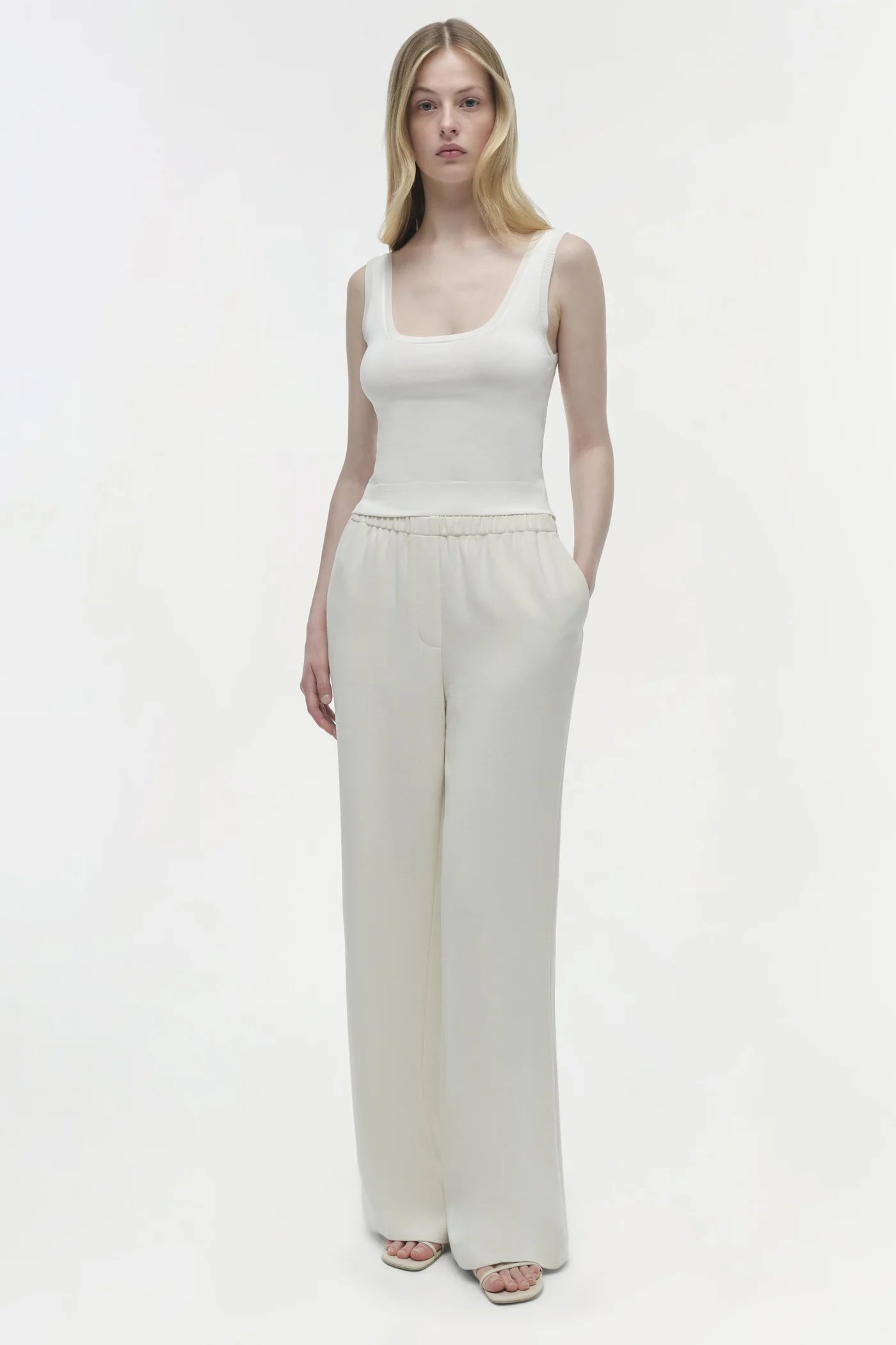 Cillian Straight Leg Pants for Women - Winter Snow White Stretch Trousers | Office Wear, Casual Outfits & Cold Weather Fashion