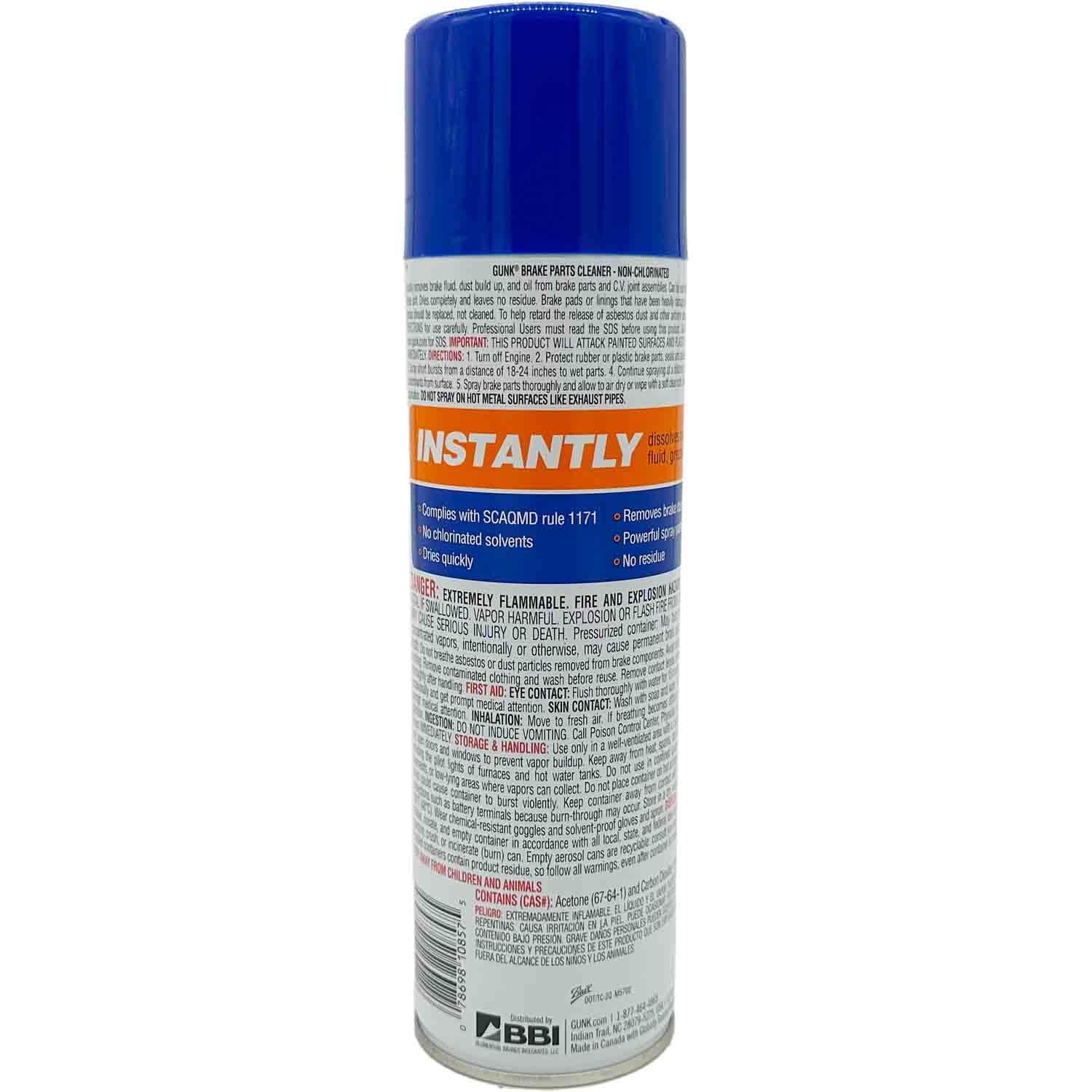 Gunk M710 Non-Chlorinated Brake Parts Cleaner Spray - 14oz Can (12-Pack) - Safe for ABS, Disc & Drum Brakes - Removes Grease, Oil & Dirt - Ideal for Automotive Repair, Motorcycle Maintenance & DIY Car Cleaning