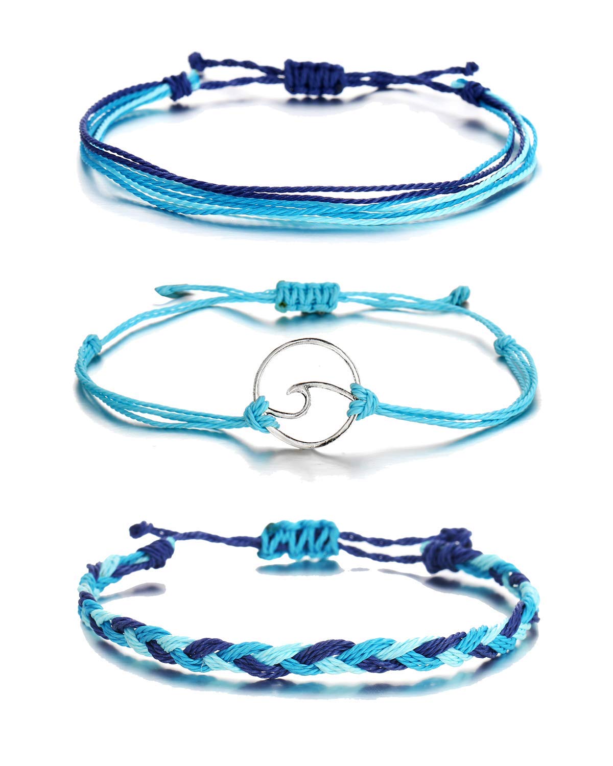 HUASAI VSCO String Bracelets for Women & Teen Girls - Waterproof Boho Rope Bracelets, Surfer Wave Bracelet - Perfect for Summer Beach, Festival, Vacation & Everyday Boho Style Accessories