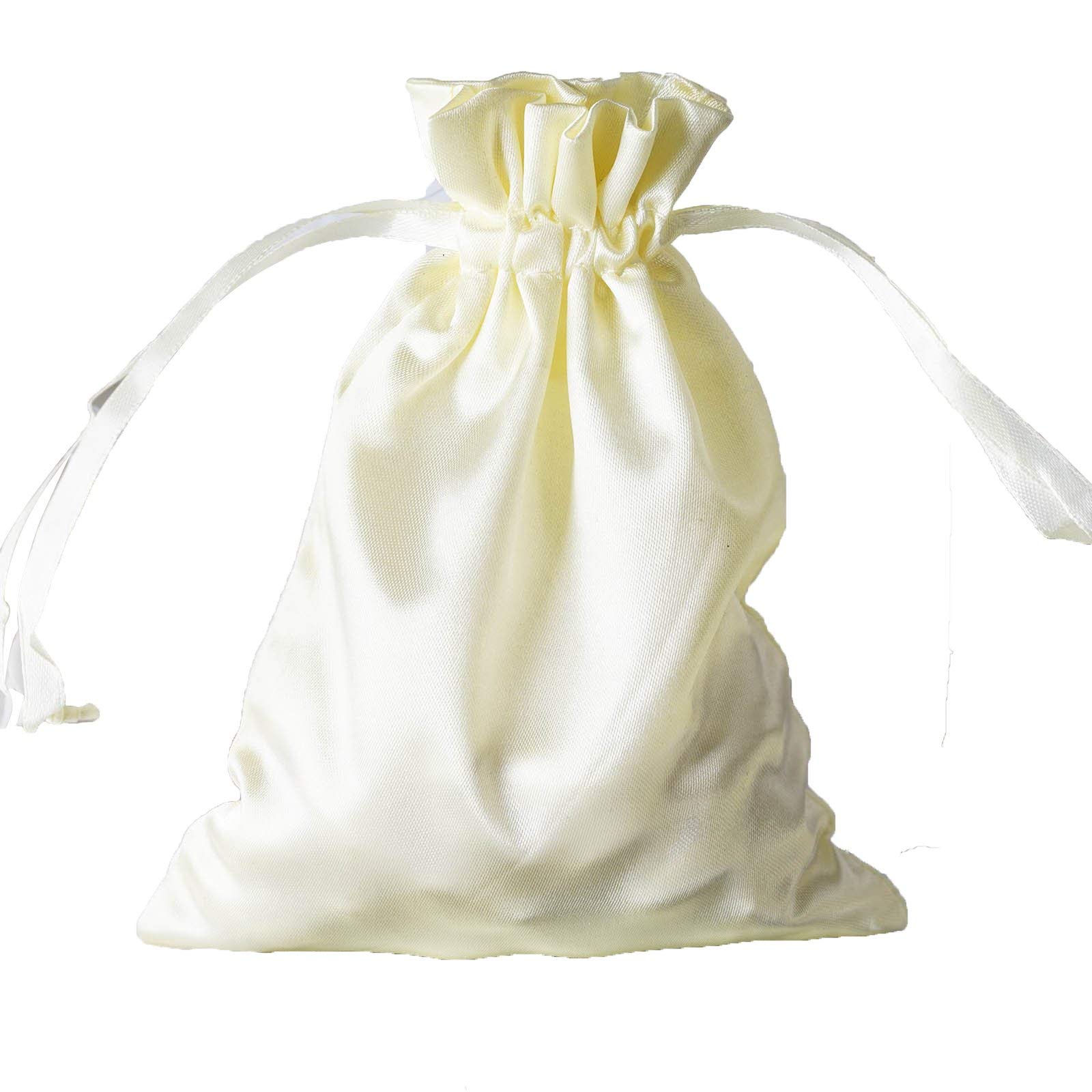 60 Pcs 5x7 Inch Yellow Satin Drawstring Bags - Wedding Favors, Party Gift Bags, Jewelry Pouch, Candy Packaging - Perfect for Bridal Showers, Baby Showers & Birthday Party Decorations