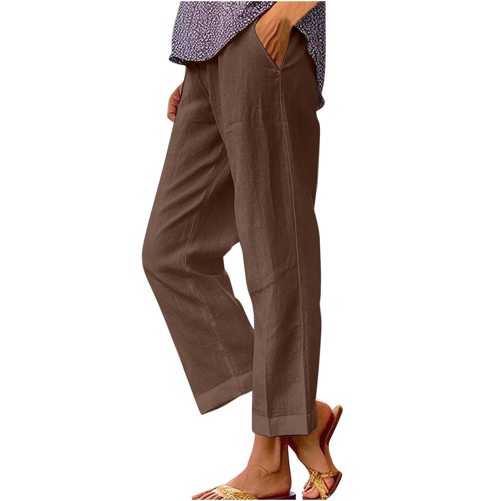 2024 Women's Summer Capri Pants - Breathable Linen Cropped Pants for Beach, Travel & Casual Wear | Comfortable Lightweight Lounge Pants