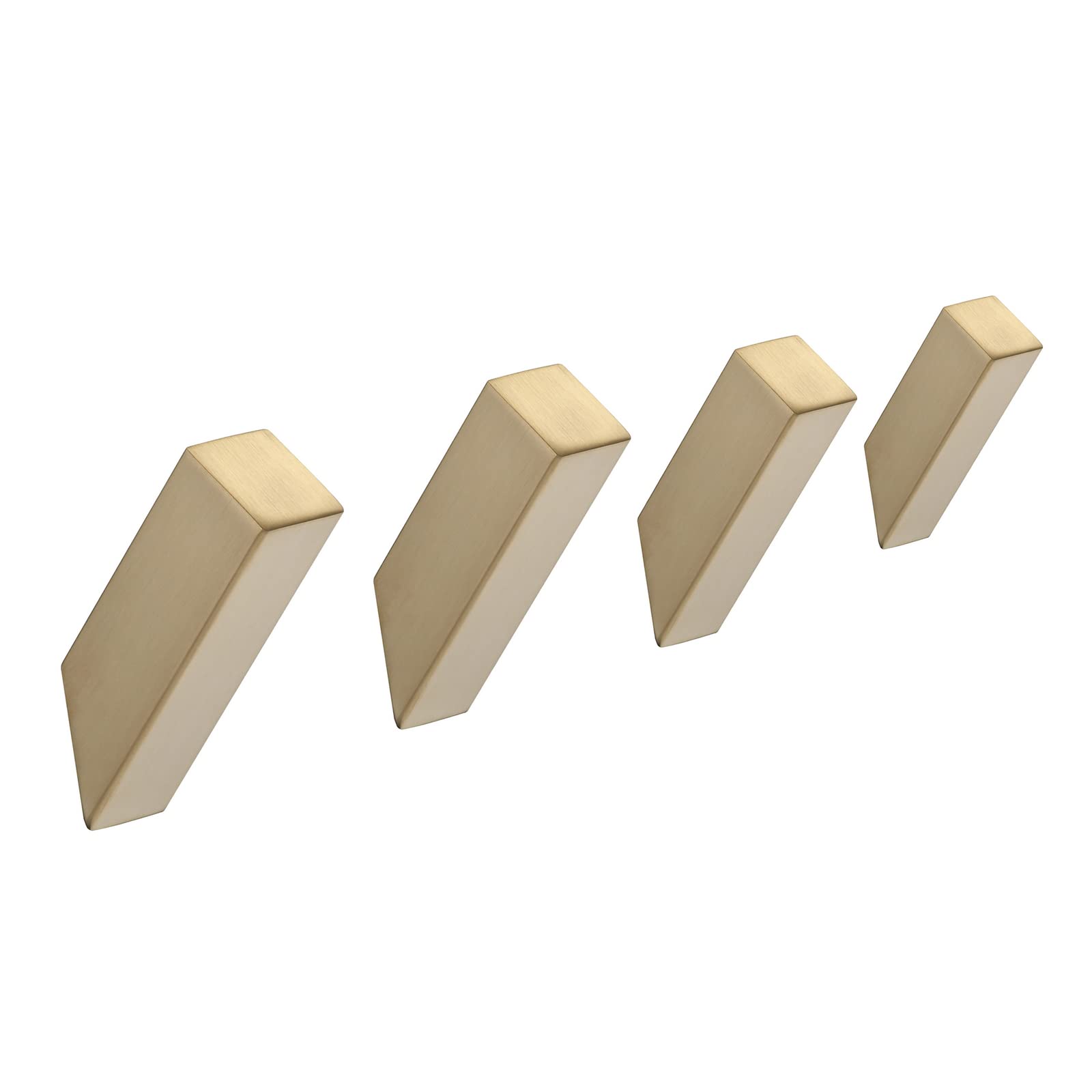 Beelee Brushed Gold Wall Hooks 4-Pack - Heavy Duty Bathroom Towel Hooks, Robe Hooks & Clothes Hangers for Hats, Coats & Accessories - Perfect for Bathroom, Bedroom & Entryway Organization (BA9808BG-4)