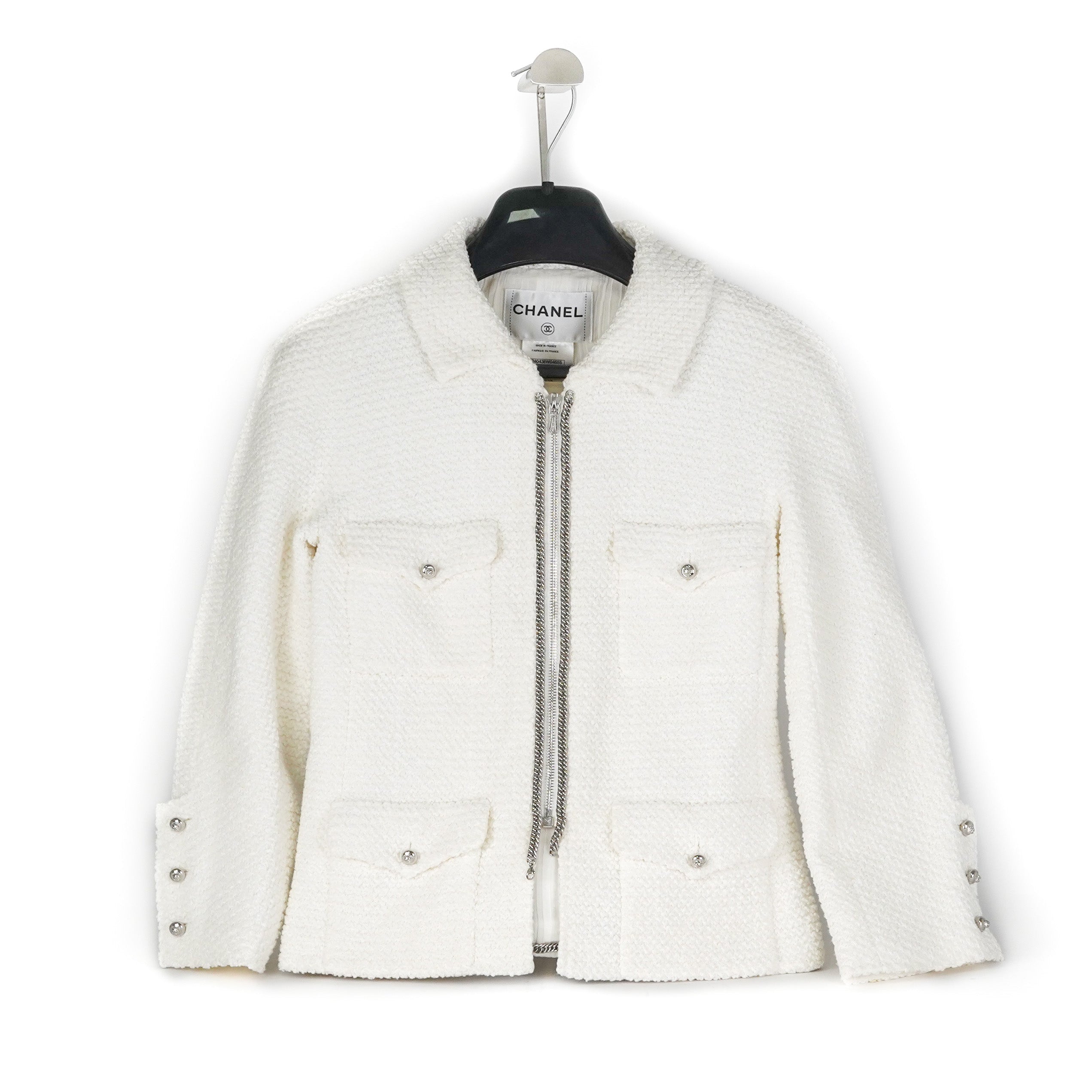 Chanel White Short Jacket Size 38 - Classic Women's Fashion for Casual & Evening Wear