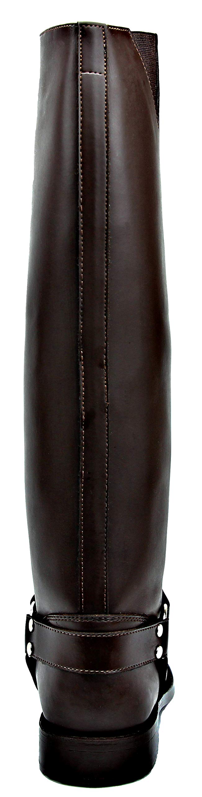 **Casper Men's Leather Motorcycle Riding Boots - Stylish Police Fashion Tall Boots in Brown for Harley, Cruiser & Adventure Bikes**    *(Perfect for Long Rides, Motorcycle Clubs & Urban Street Style)*