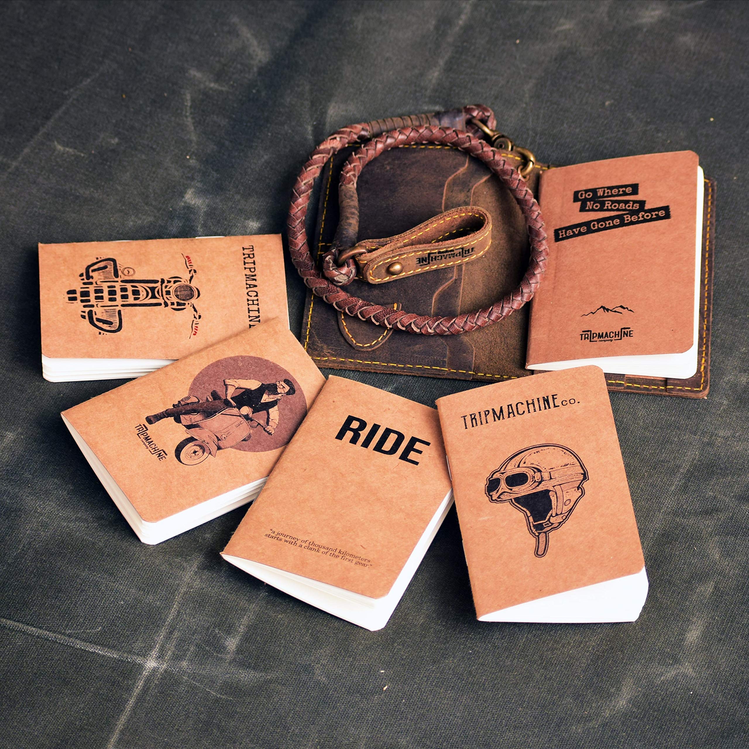 Passport & Field Notes Explorer Wallet - Tobacco Brown Leather Travel Wallet for Men - Perfect for Adventure, Motorcycle Rides & Outdoor Exploration
