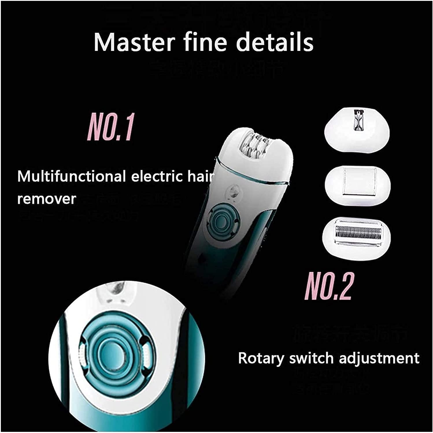 Best Women's Epilator for Facial Hair Removal - Wet & Dry Rechargeable Cordless Shaver & Trimmer - Precise Hair Remover for Smooth Skin at Home or Travel