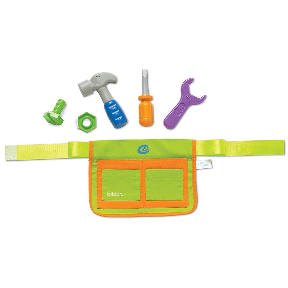 Learning Resources New Sprouts Tool Belt - Kids Construction Set with 5 Pieces, Outdoor Pretend Play Toys for Toddlers Ages 2+ - Perfect for Backyard Adventures & Imaginative Play