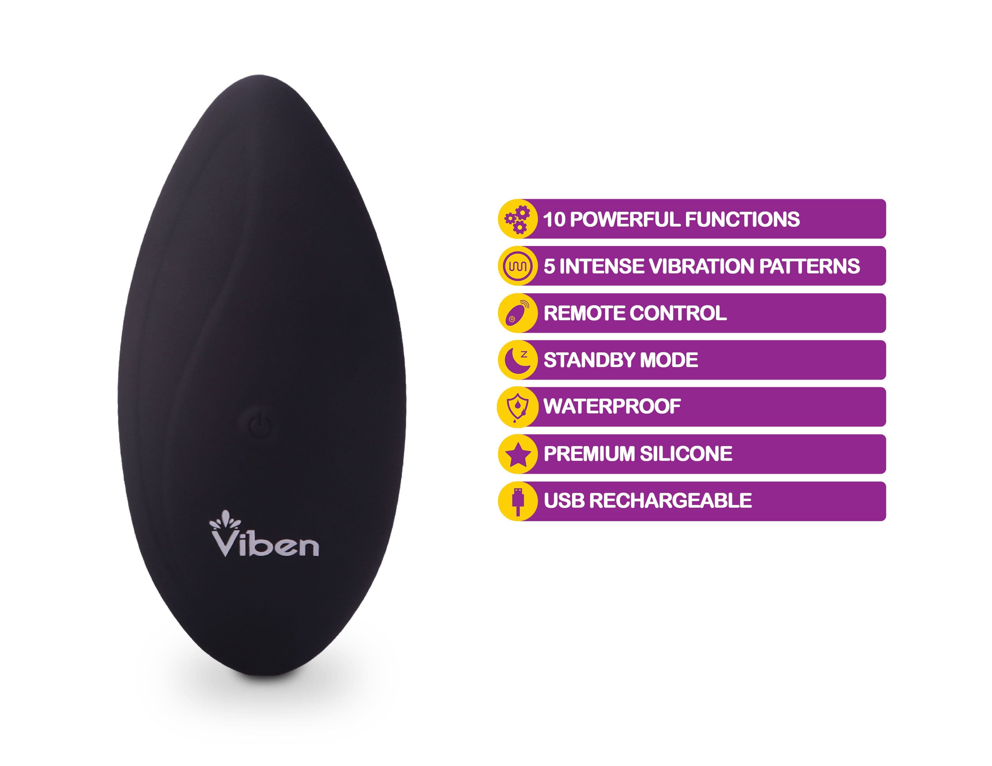 10-Function Remote Control Panty Vibrator - Black | Discreet & Powerful for Couples Play, Long-Distance Romance & Solo Pleasure